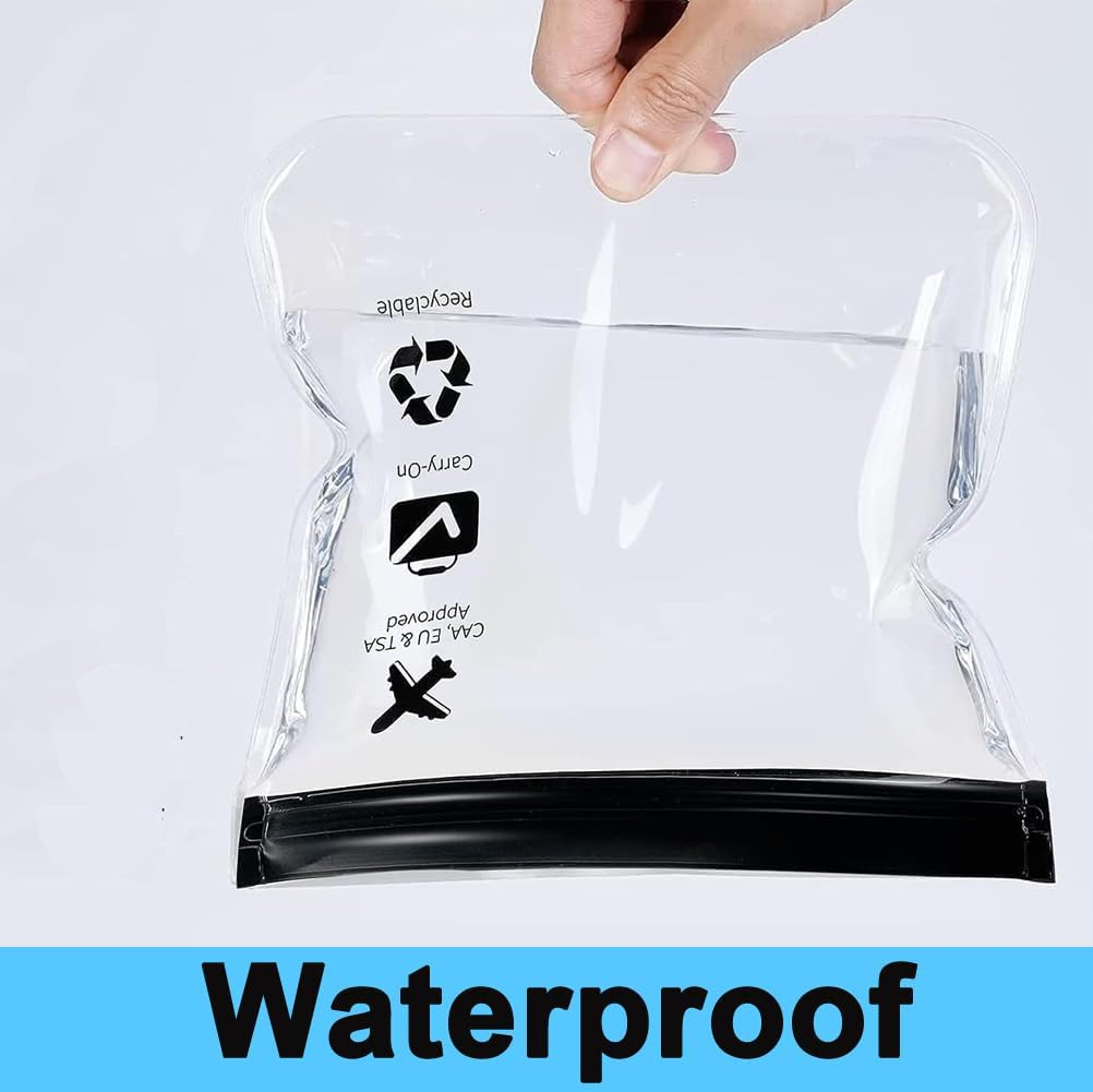 4 Pack Clear Toiletry Bag, Leakproof Airport Security Liquid Bag 20 X 20Cm, Travel Accessories Makeup Essentials Luggage Clear TSA Approved Travel Toiletry Bag for Men Women image number 3