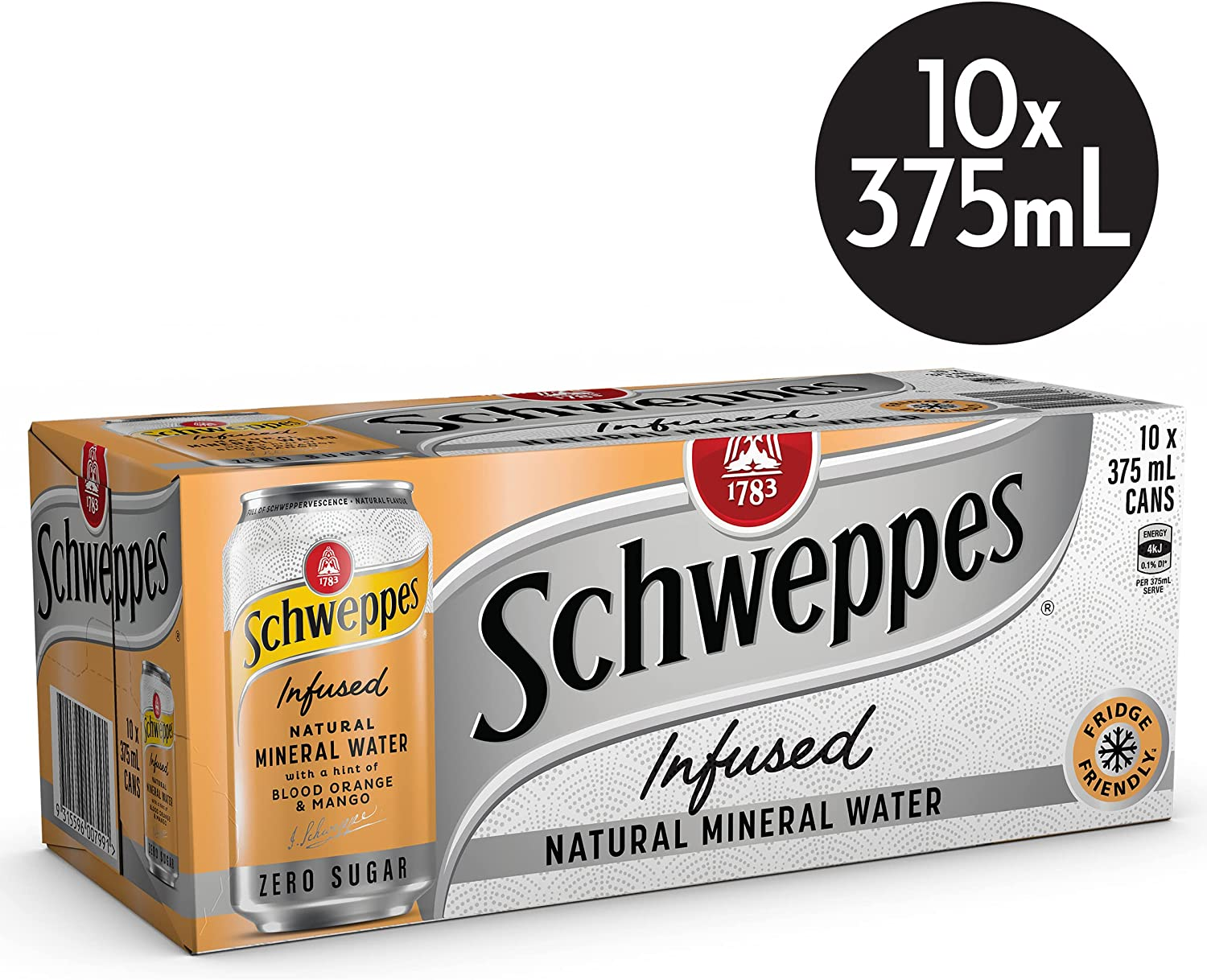 Schweppes Infused Sparkling Water Cans Blood Orange Mango - 10 X 375Ml image number 5