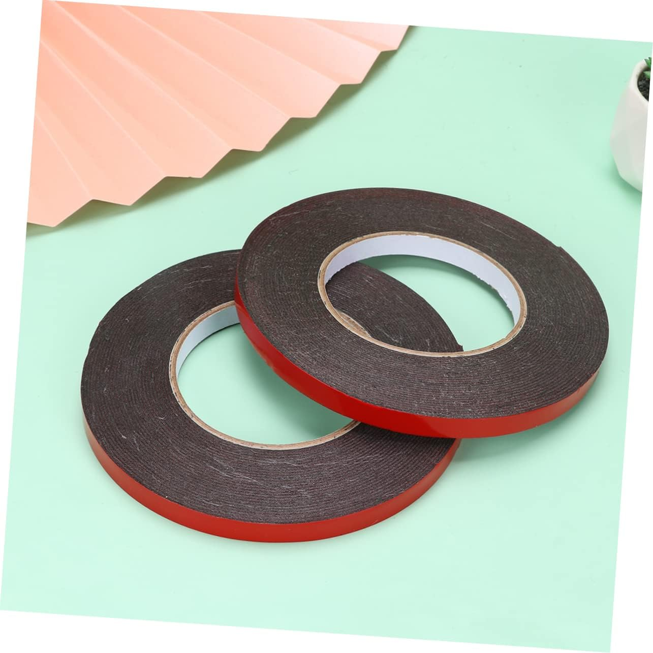 TEHAUX PE Double-Sided Adhesive Tape Red Car Trim Strip Weatherproof Seal Strip for Automotive and Wall Safe Decorative Use 10Mm X 10M 1.0Mm Thick image number 5