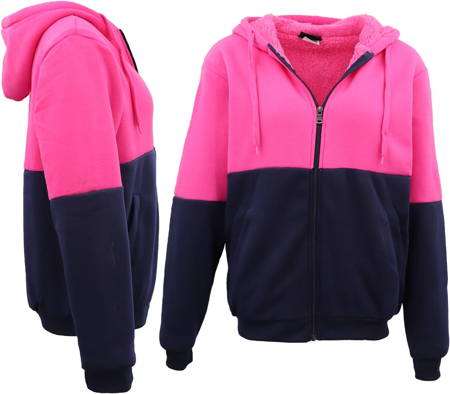 Zmart Australia HI VIS Safety Full Zip Thick Sherpa Fleece Hoodie Workwear Jacket Jumper Winter