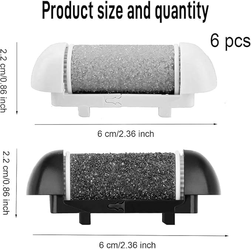 6Pcs Extra Coarse 3 Refill Rollers for Electric Feet Callus Remover,Replacement Roller Head for Electric Callus Remover Feet Pedicure,Replacement Roller Refill Heads for Electric Foot Callus Remover image number 3