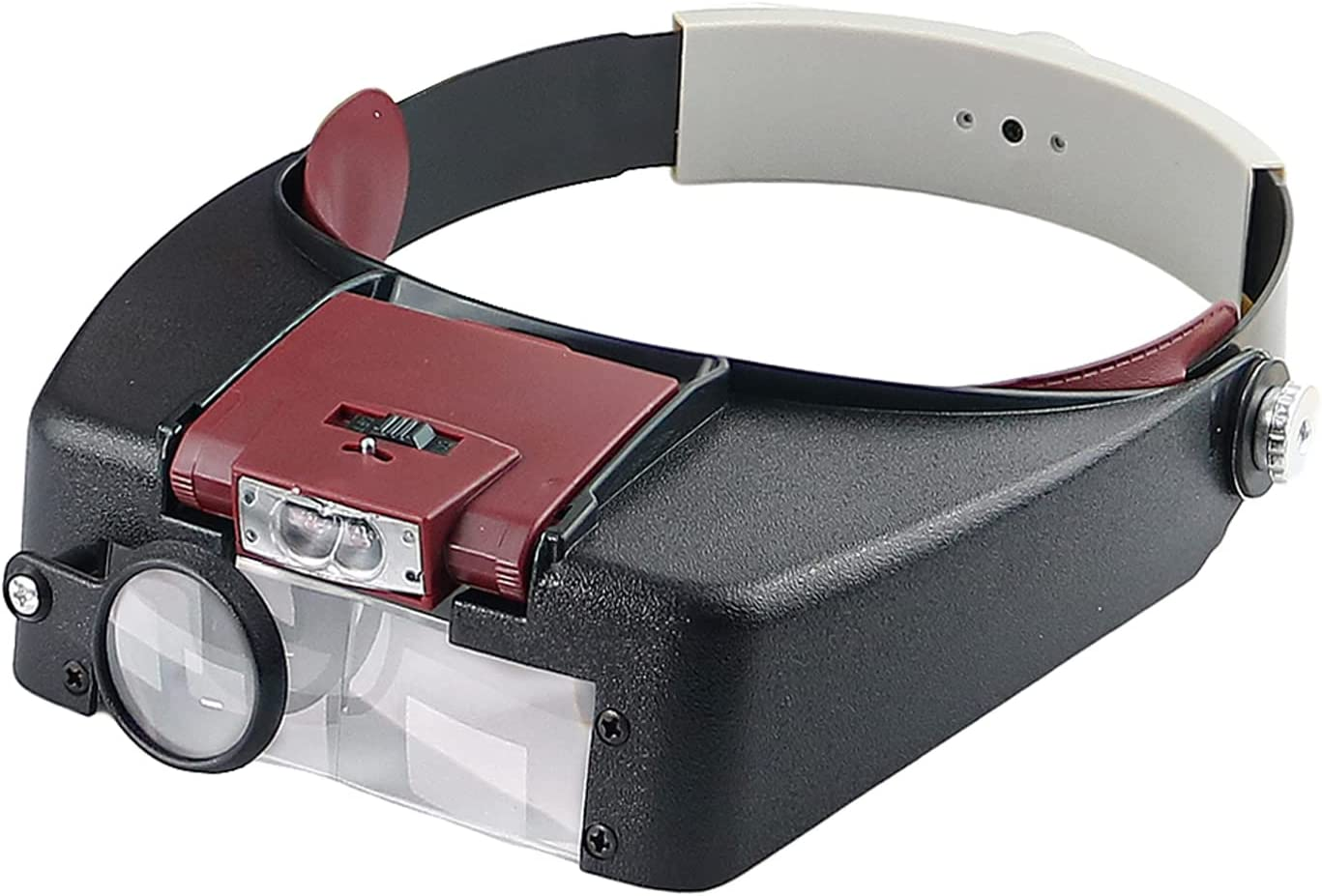 Meichoon Headband Magnifying Glasses with 2 LED Lights Head Lamp Loupe,1.5X 3X 6.5X 8X Eyewear Magnifierfor Repairs Reading Jewelry Making image number 5