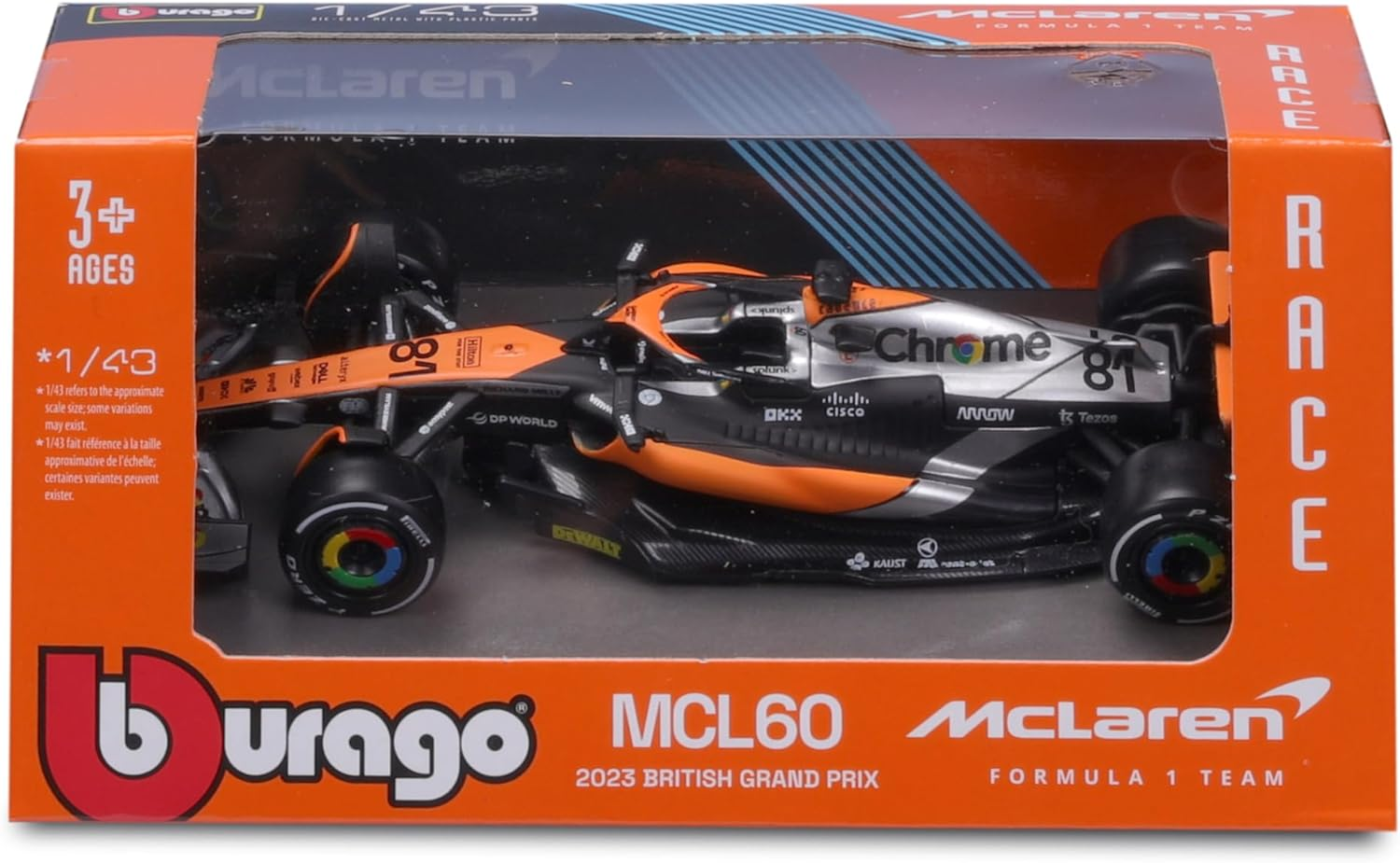 Bburago 1/43 Mclaren 2023 MCL60 F1#81 Oscar Piastri