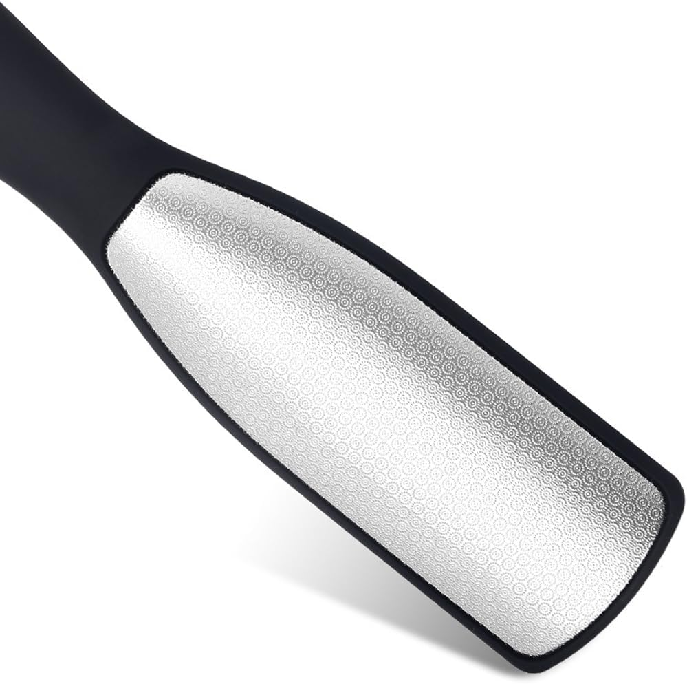 Double Sided Professional Foot Files, Stainless Steel Feet Callus Remover, Foot Rasp for Cracked Heel, Callus, Dry and Foot Corn Removal, Pedicure Feet Scrubber for Dead Skin (Black)