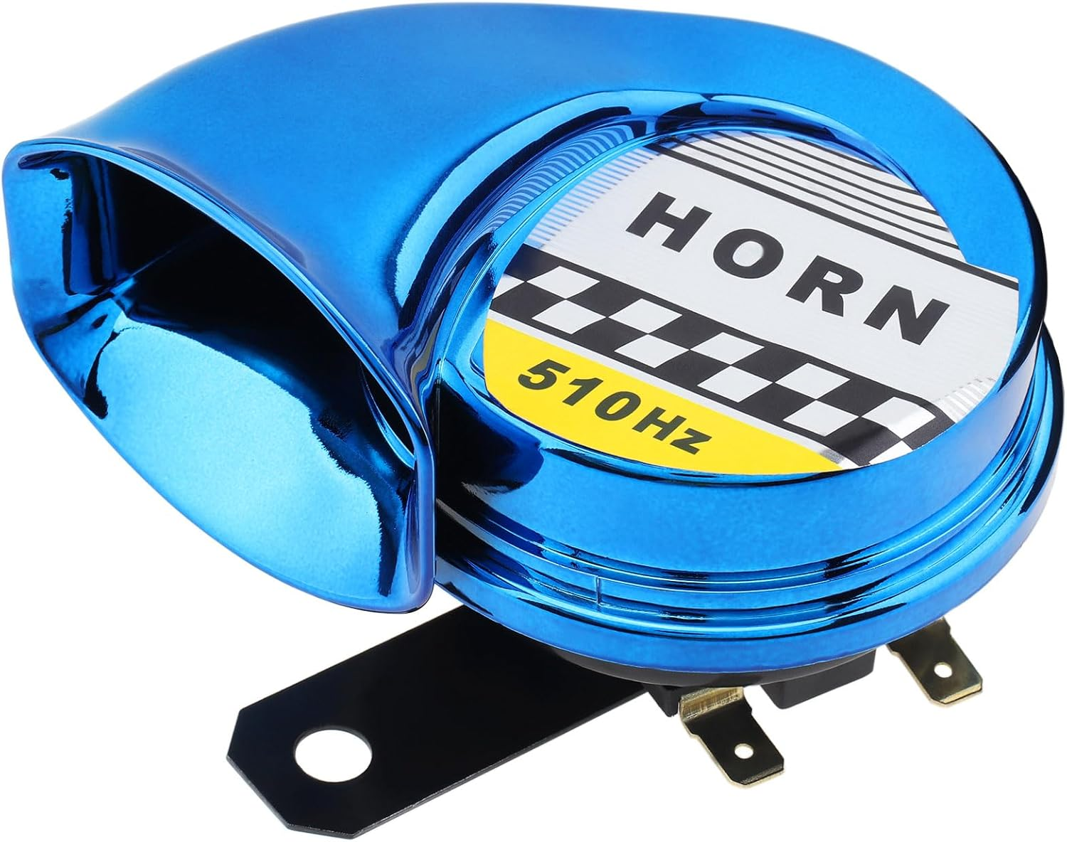 Windance Universal High Tone Snail Air Horn,130Db 510HZ Waterproof Loud Electric Horn for Any 12V Vehicles Motorcycle Scooter Boat Trucks (Black)