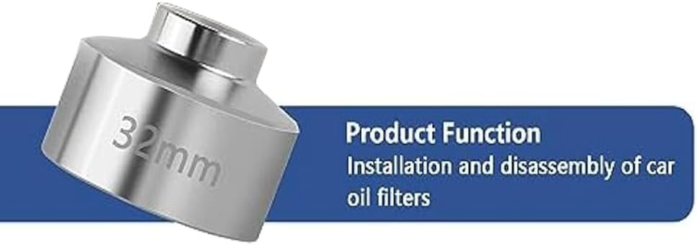 Zicojia 32Mm Socket-Oil Filter Wrench Tool,Steel Quickly Oil Filter Removal Tool,3/8Inch Drive Oil Filter Socket Tool Easy Install Easy to Use image number 2