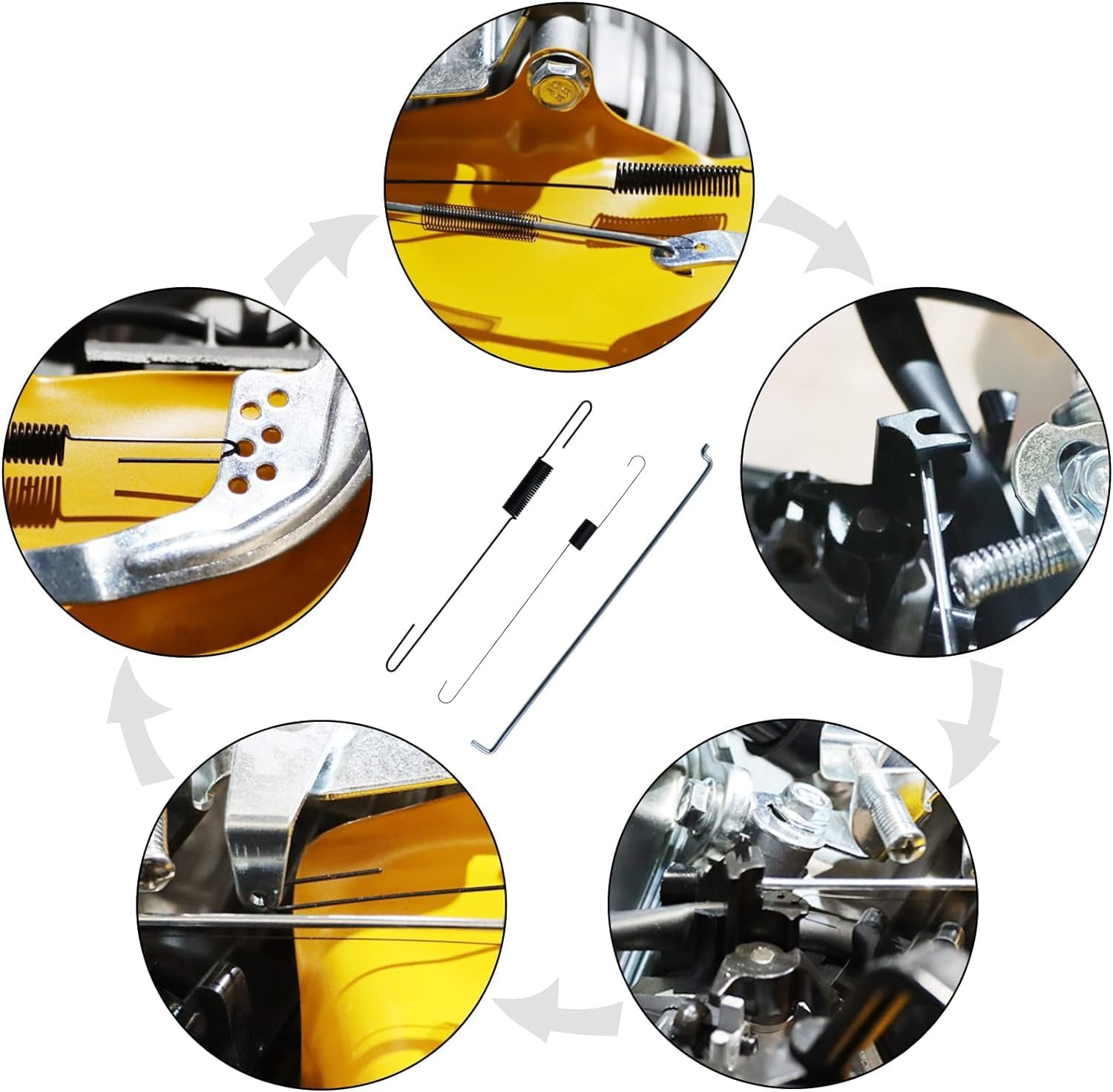 Throttle Return Spring Control Kit, 6Pcs Return Spring Speed Control Governor Link Throttle Governor Link Rod Speed Return Spring Kit,Governor Rod Spring Throttle Return Spring Governor Link 188F 190F image number 4