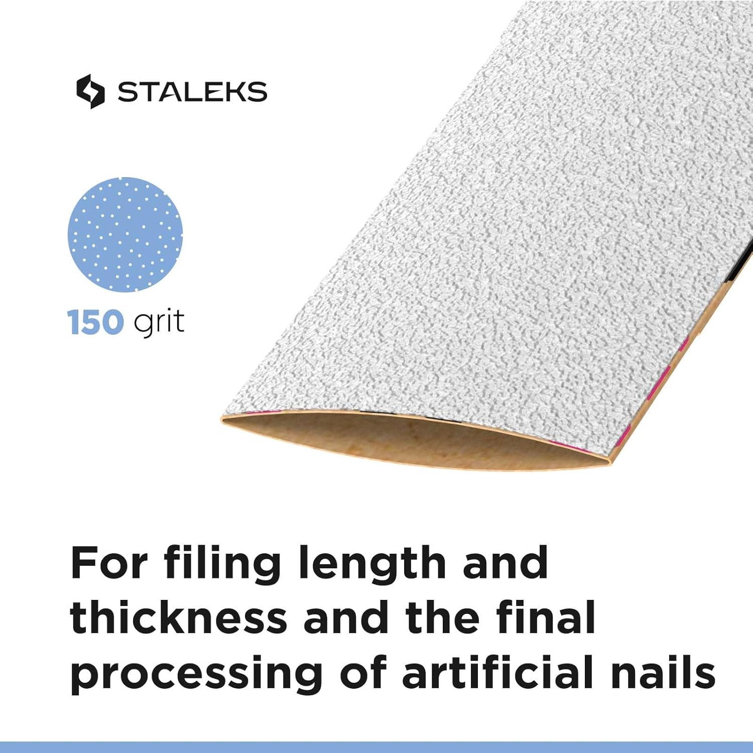File White Disposable Papmam for Straight Nail File Staleks Pro Expert 22, 100/150/180/240 Grit (50 Pcs) New (150 Grit) image number 4