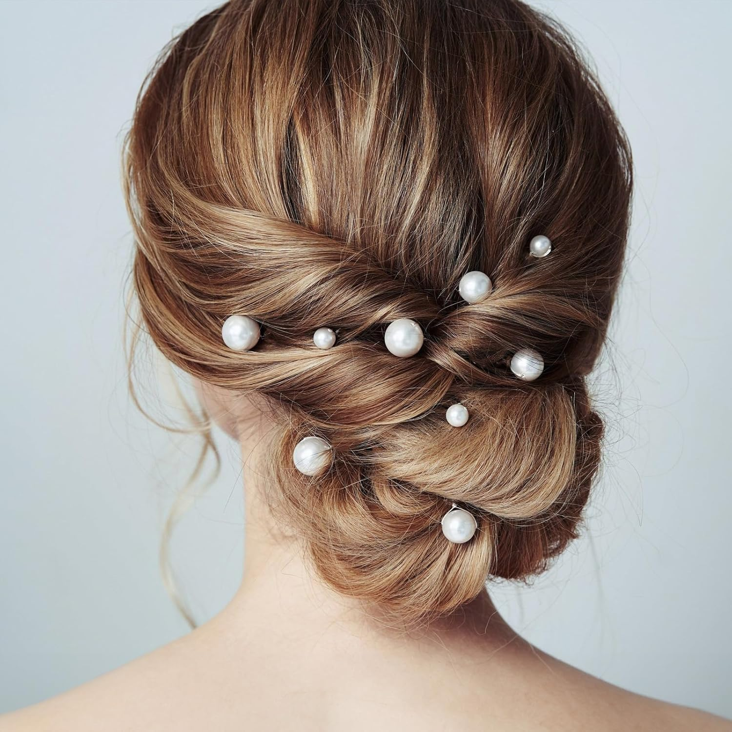 12 PCS Bridal Wedding Hair Pins, Bridal Hair Pearl Crystal Bobby Hairpin Wedding Accessories, Handmade Pearl Hair Accessories for Brides Women Girls (White) image number 6