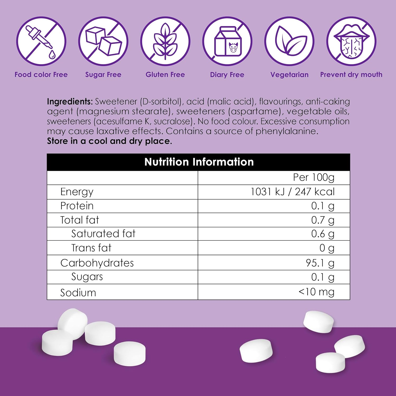 Impact Mints Sugar Free Blackcurrant Candy &ndash; Fruity Breath Freshener Mints, 6 Pocket Tins image number 2