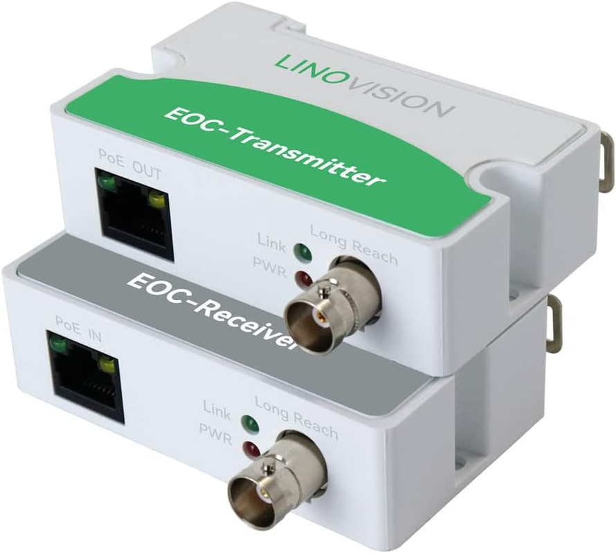 LINOVISION POE over Coax EOC Converter IP over Coax Max 3000Ft Power and Data Transmission over Regular RG59 Coaxial Cable for Upgrading Analog Surveillance System to IP Surveillance System image number 5