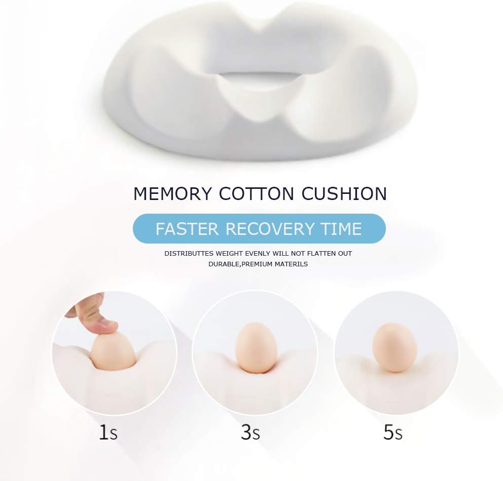 Seat Cushion, Memory Foam Blue Donut Cushion for Tailbone and Coccyx Pain, Lower Back Pain, Pressure Relief, for Home, Office Chair, Wheelchair, Car Seat image number 6