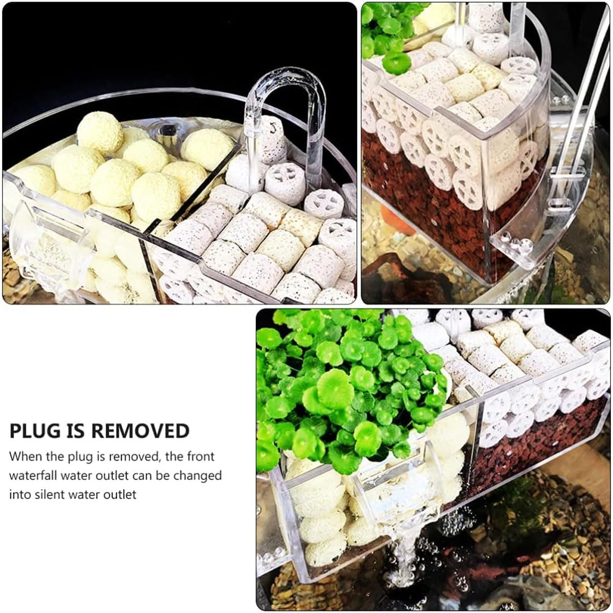 AIMALL round Aquarium Filter Box, Small External Top Quiet Water Purification, Three-In-One Trickle Filter, High Transparency, Arc-Shape Design image number 6