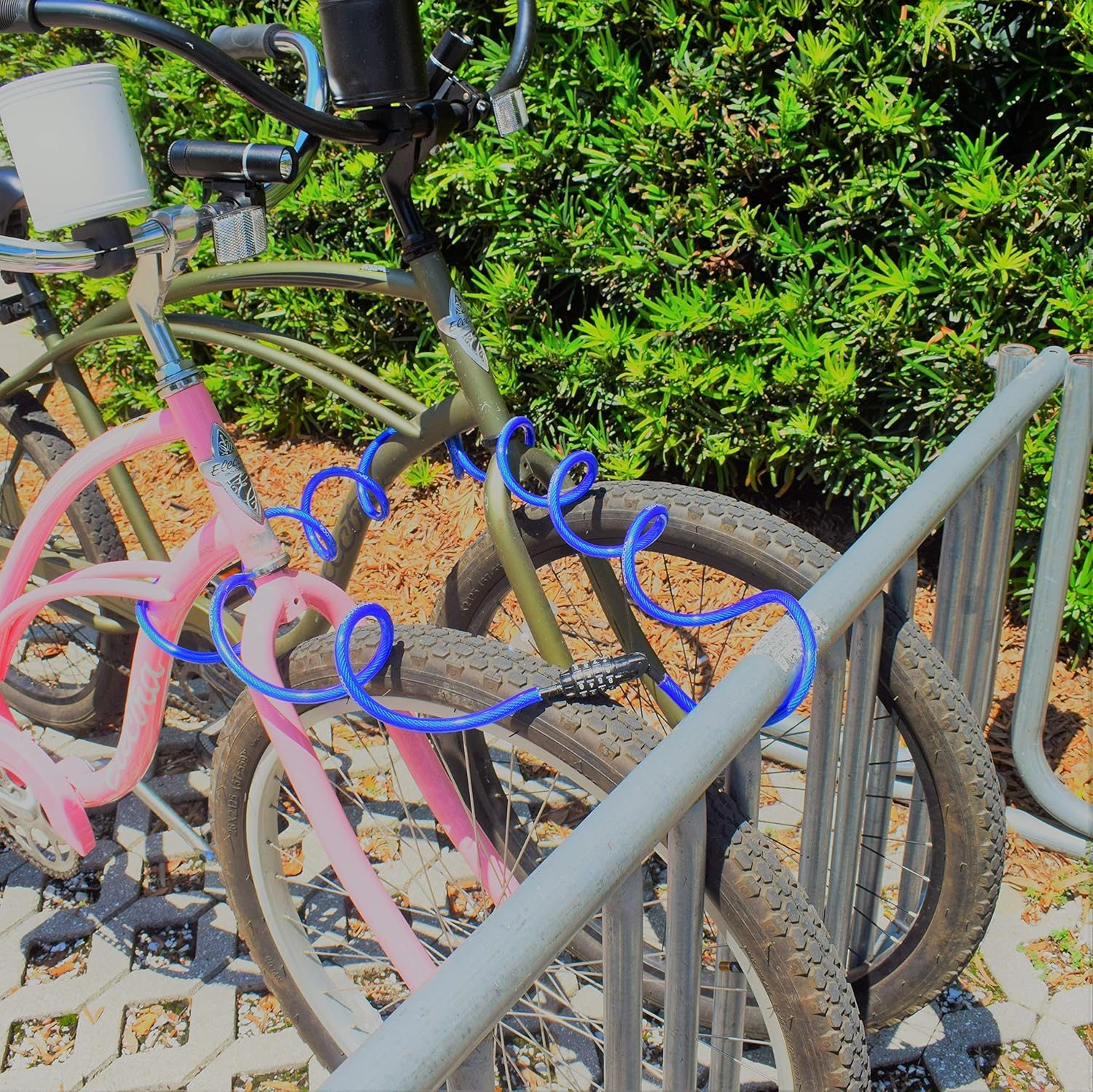 Dockslocks Weatherproof Coiled Security Cable Lock, 25Ft, Anti-Theft Protection, Resettable Combination, Black image number 6