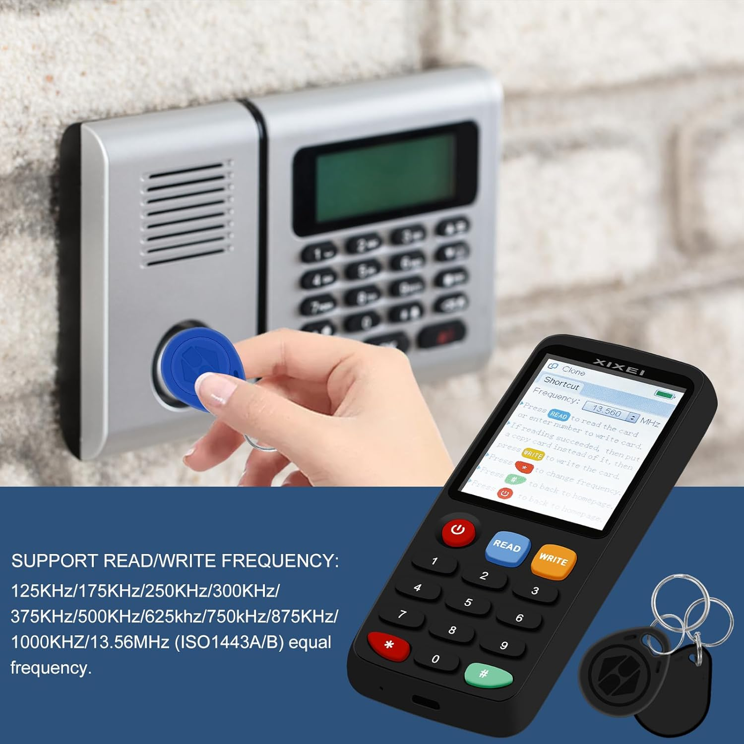 NFC RFID Card Copier Reader Writer, Portable 125 Khz ID Card Reader Writer 13.56 Mhz IC IC ID X7RFID Duplicator Access Control image number 5