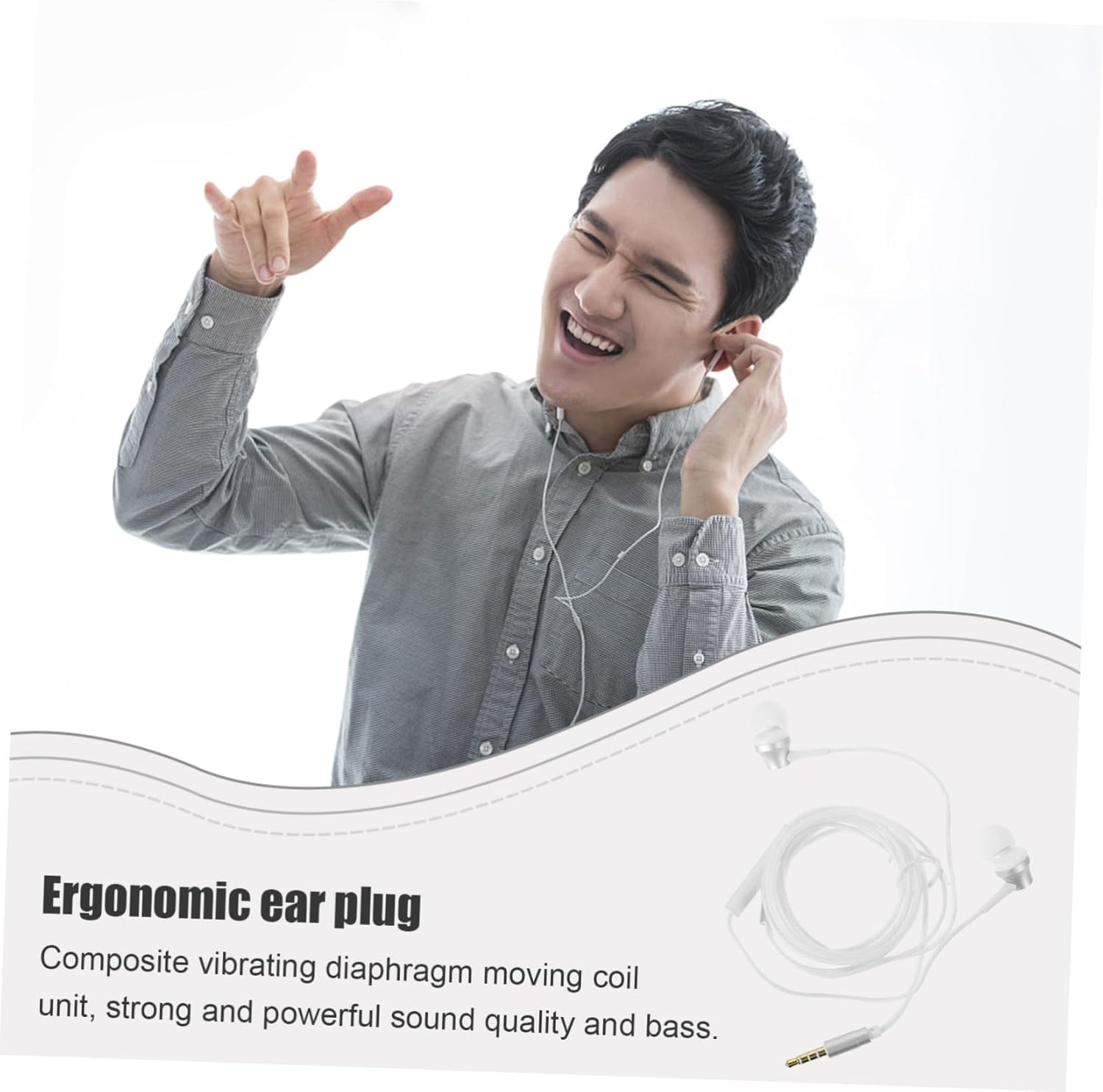 YOSADIER -Ear Earphone with 3.5Mm Jack Wired Ear Buds Ergonomic Design Noise Isolation Stereo Sound Compatible with Phone Tablet Laptop for Daily Use image number 2