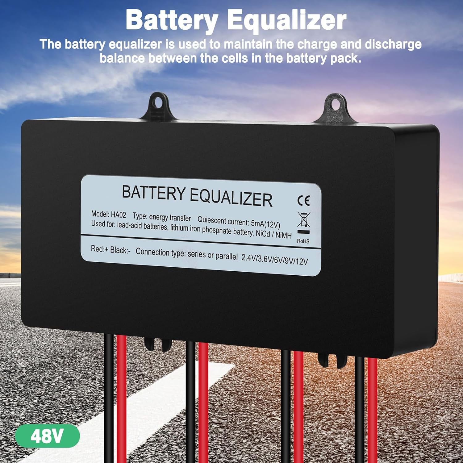 DEWIN Batterie Balancer, 48V Battery Equalizer 4X6-12V Solar System Battery Balancer for Lead Acid Lithium Battery image number 5