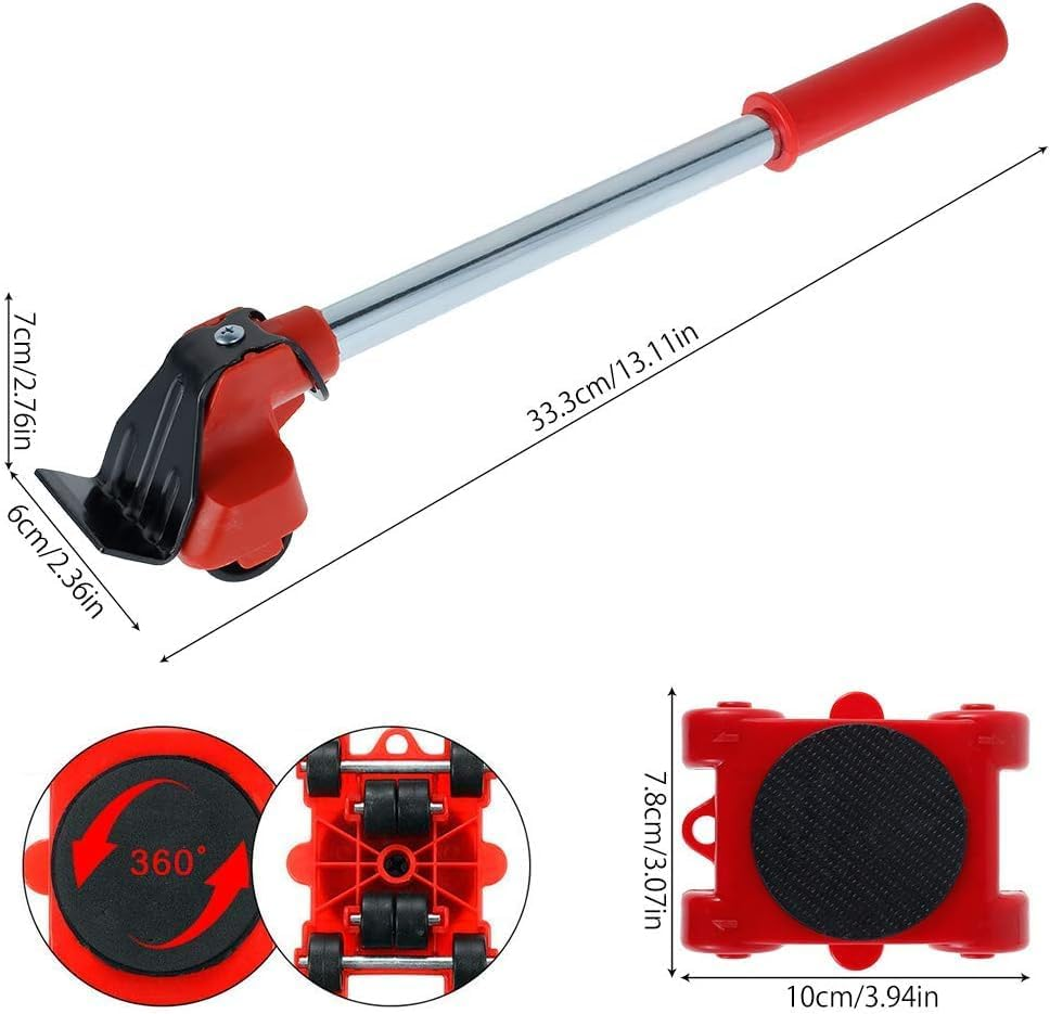 5Pcs Furniture Mover Lifter Tool Kit, Heavy Duty Furniture Lifter with 4 Sliders for Easy and Safe Moving Furniture Slides Kit Furniture Move Roller Tools for Sofas Couches Refrigerators image number 5
