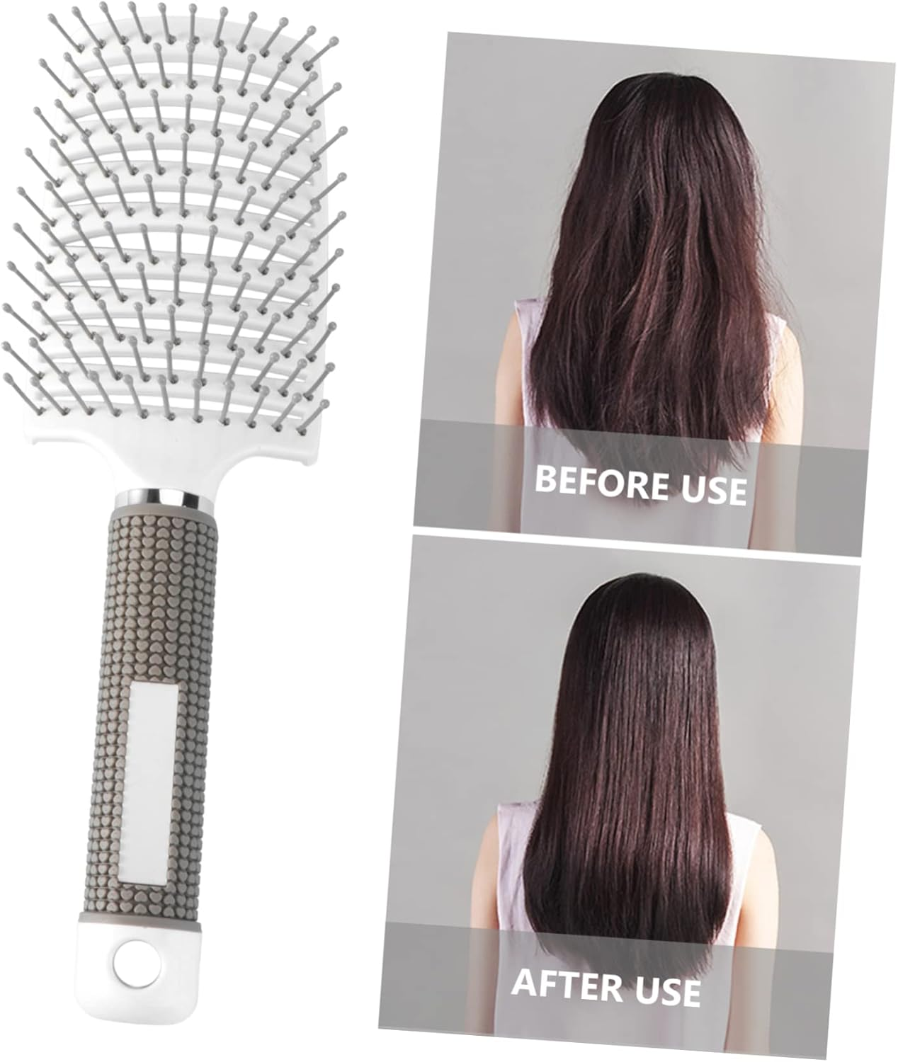 HAPINARY Ergonomic Handle Hair Straightening Comb Portable Scalp Massager Brush Comb Random Color image number 5