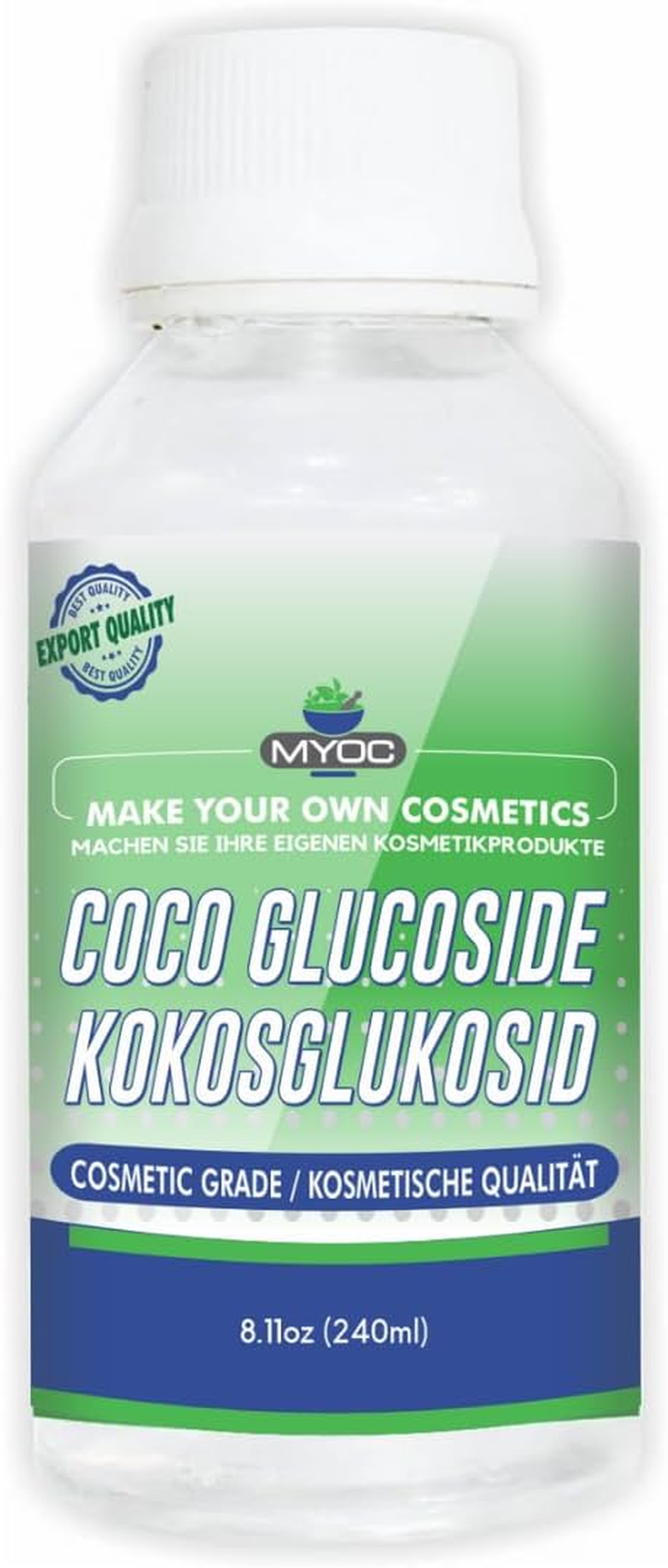 MYOC Coco Glucoside - 240 Ml / 8.11 Fl Oz | Cosmetic-Grade Surfactant for DIY Skincare, Hair Care & Formulation Projects
