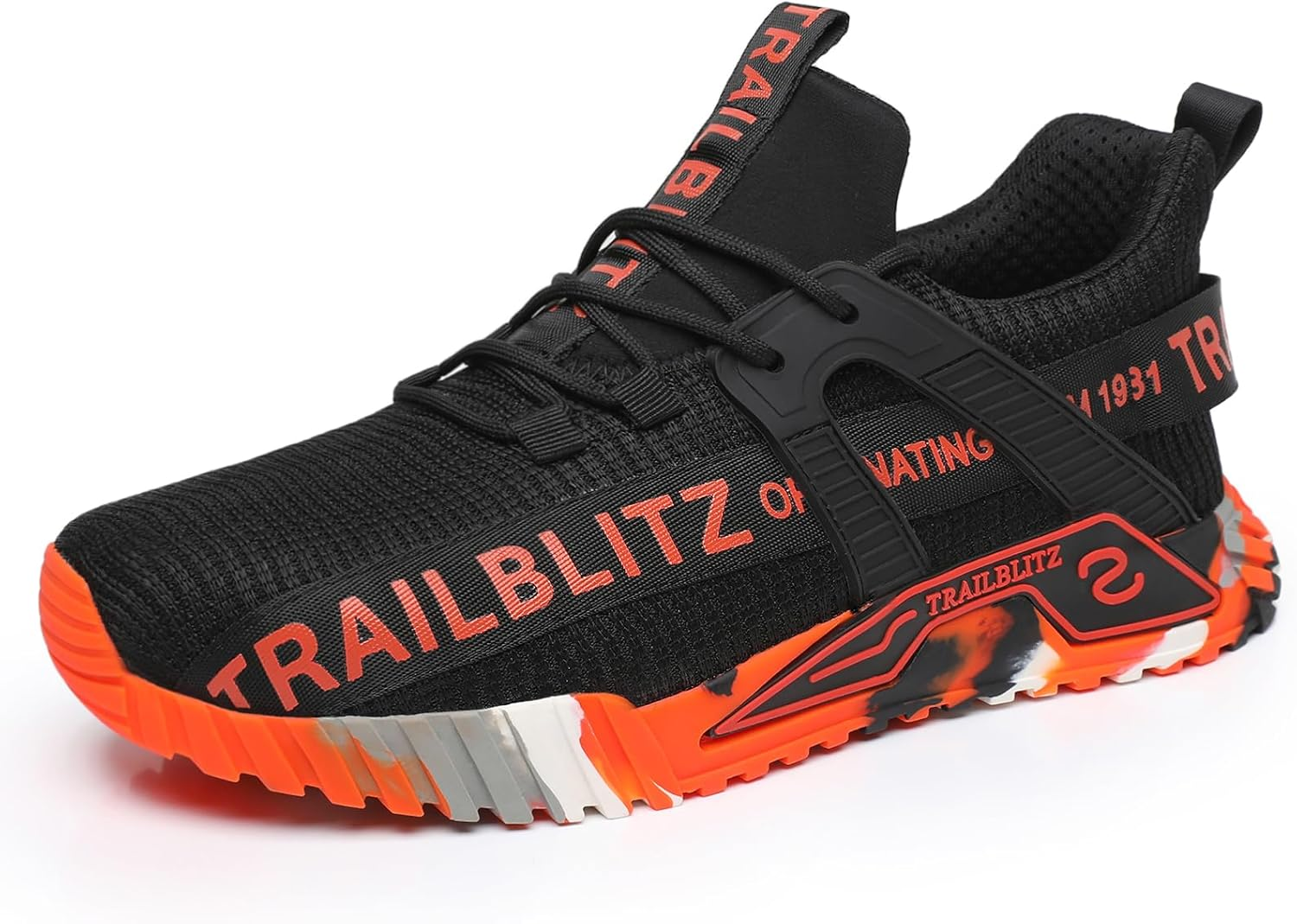 Composite Steel Toe Shoes for Men Work Safety Sneakers Non Slip Comfortable Lightweight Breathable Mens Hard Toe Industrial Construction Tennis Slip on Footwear