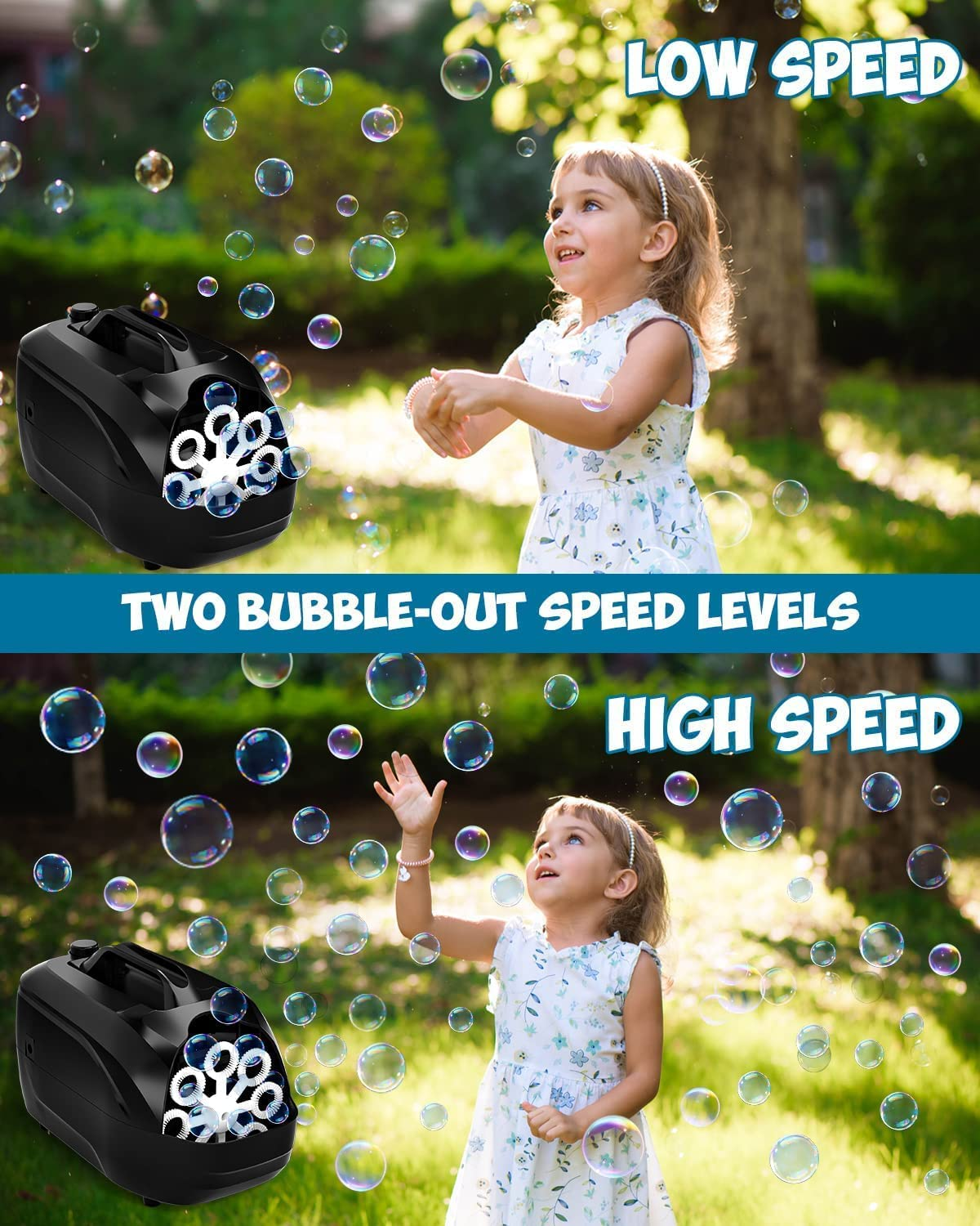 Bubble Machine - 4000+ Bubbles/Min Automatic Bubble Blower - Mini Bubble Machine for Toddlers 1-3 & Kids - Portable Professional Bubble Maker - Bubble Toys for Indoor and Outdoor image number 3