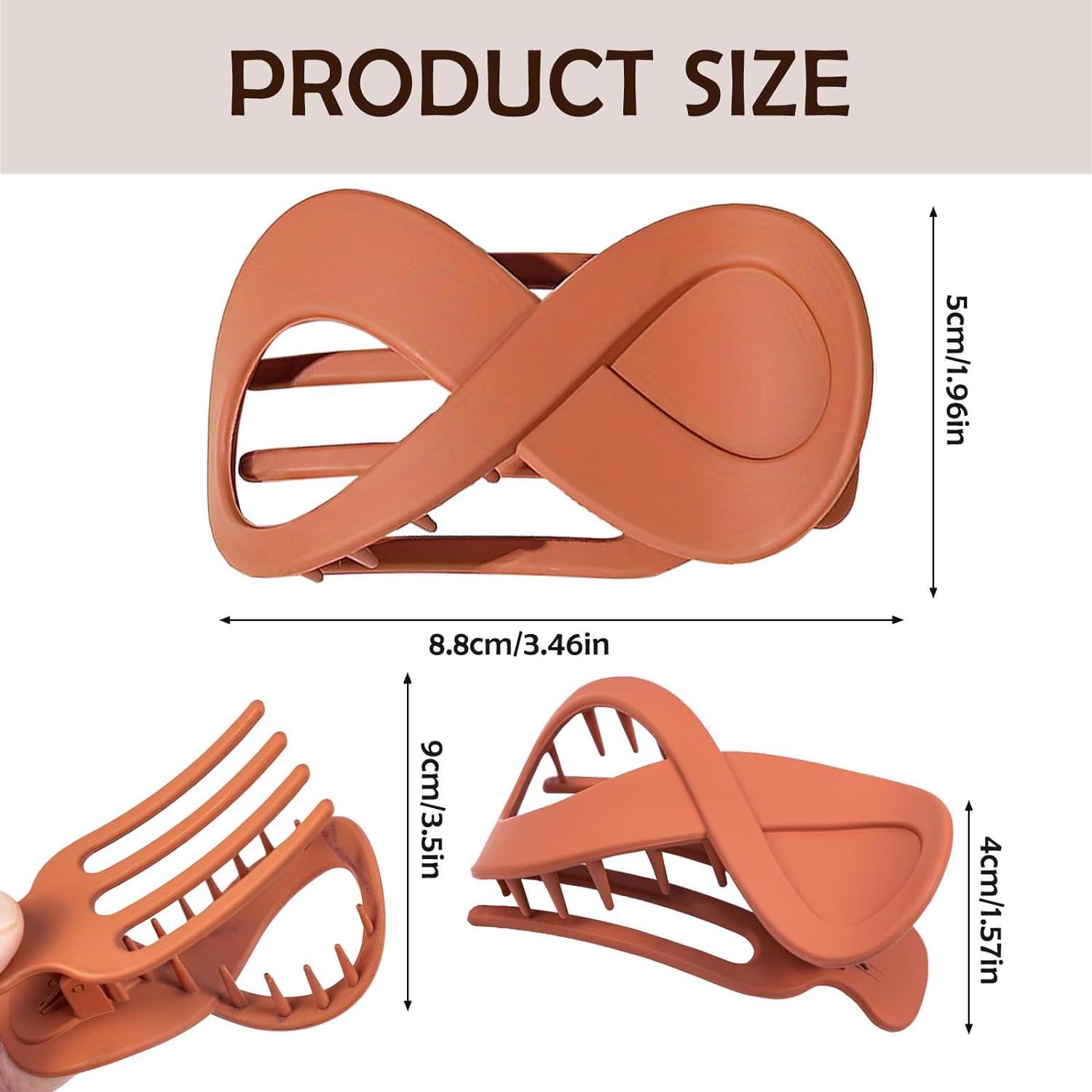 6 Pcs Flat Hair Clips, French Concord Lay down Claw Clips 3.35 Inch Strong Hold Side Slide Barrettes for Women (Multicolor) image number 4