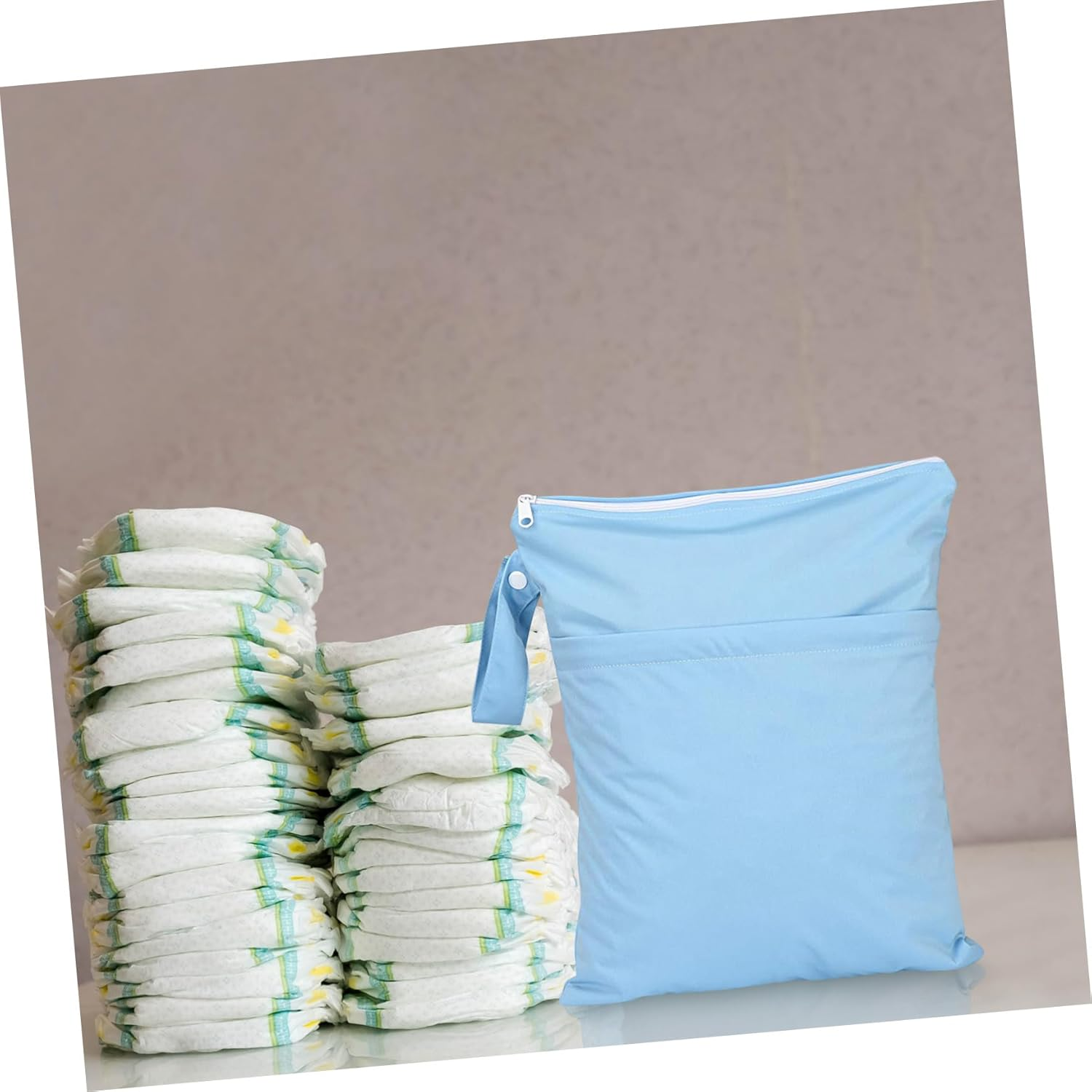 ULDIGI Waterproof Wet Bag 3 Pack Diaper Wet Bag Diapers Wet Dry Bag Material Easy Access image number 4