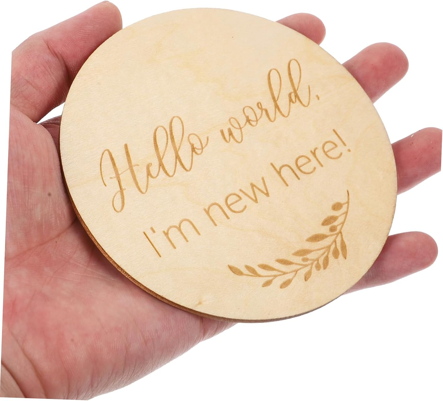 Kisangel 2Pcs Wooden Growth Milestone Cards Creative Keepsake Photography Props for Newborns Durable round Discs for Capturing Monthly Milestones and Cherished Memories image number 6