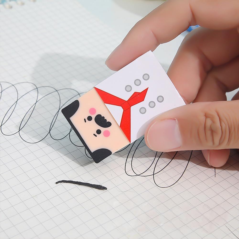 4Pcs Cute Salaryman Erasers Bald Uncle Erasers Puzzle Erasers Cute Fun Novelty Erasers for Student Prizes for Classroom School Supplies (Salaryman Erasers) image number 5