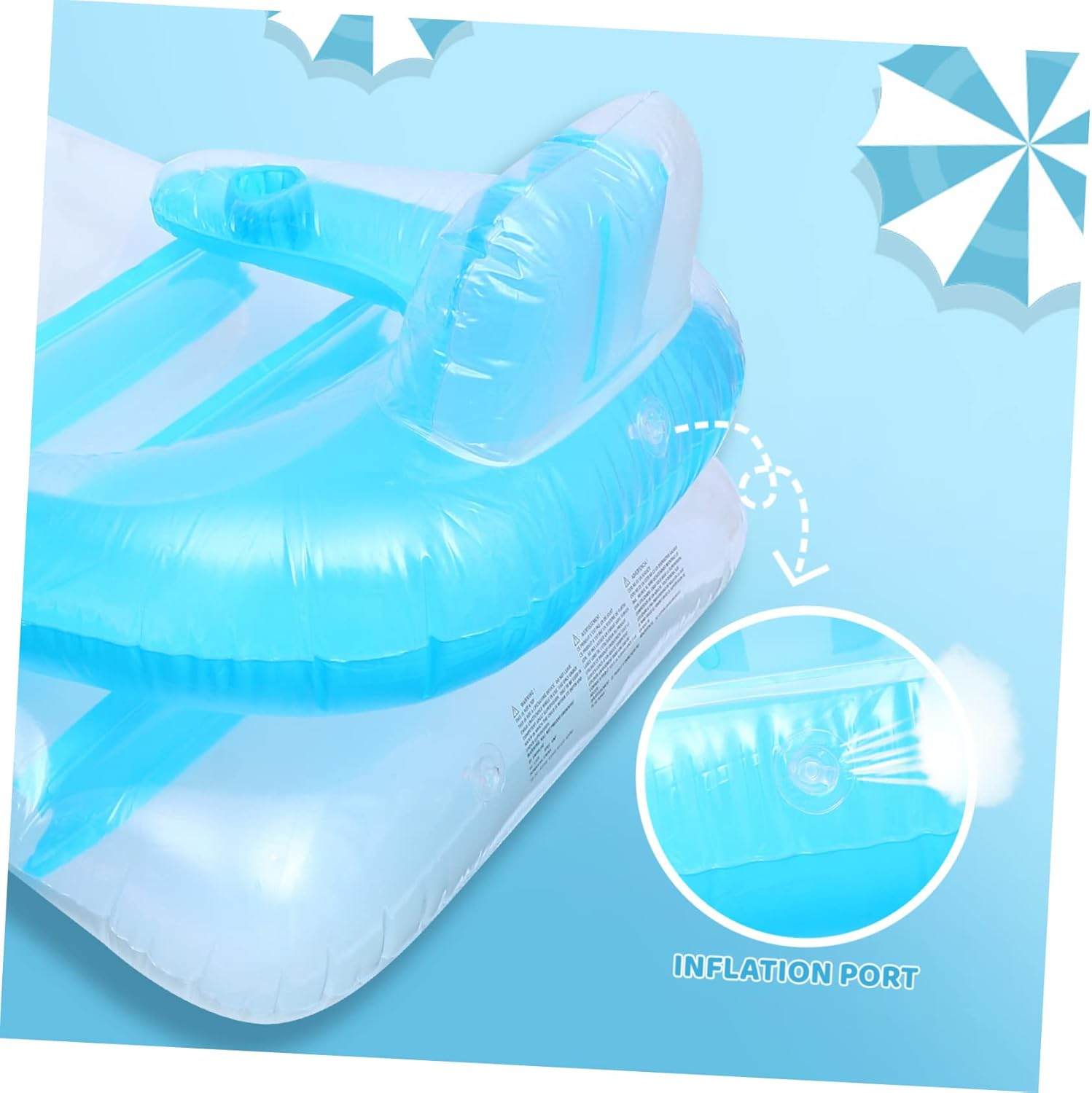 PVC Floating Bed Pool Party Must-Have Portable Mat Beach Lounger Safety First image number 2