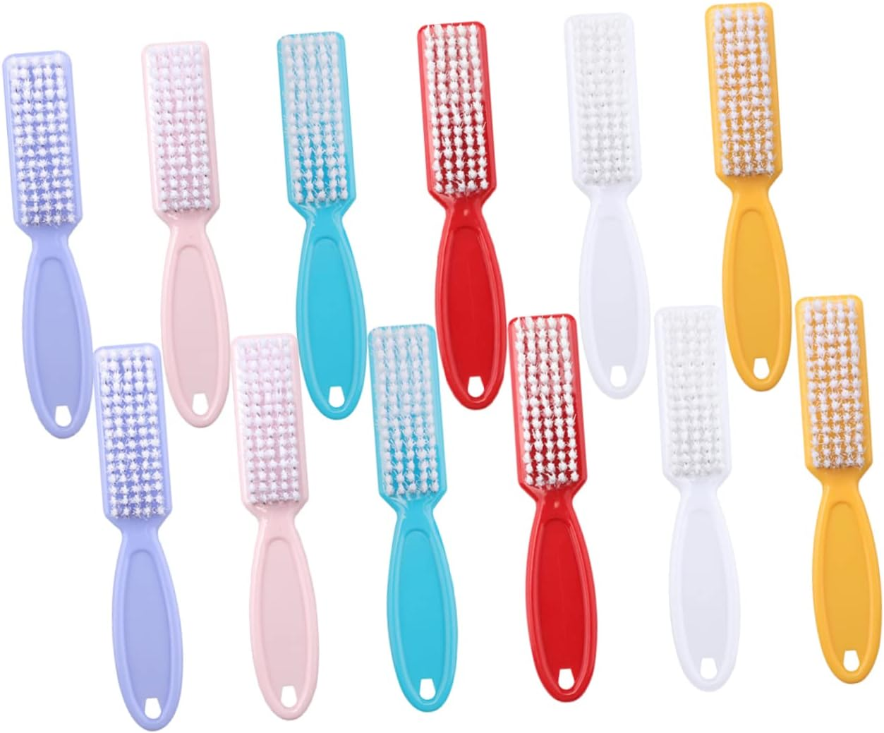 ADOCARN 24Pcs Portable Hand Grip Nail Brush for Manicure Cleaning Brush for Ages Random Color image number 2