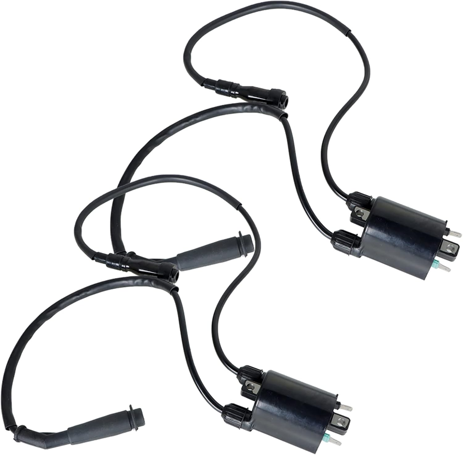 Silscvtt 2 Set of Ignition Coils with 4 Spark Plug Caps Replacement for Honda Shadow VLX600 VT600C 1988-2007, VT600CD Deluxe 1993-2007 30510-MM8-003 30701-MF5-000 30751-MR1-000 30753-MR1-000 image number 1