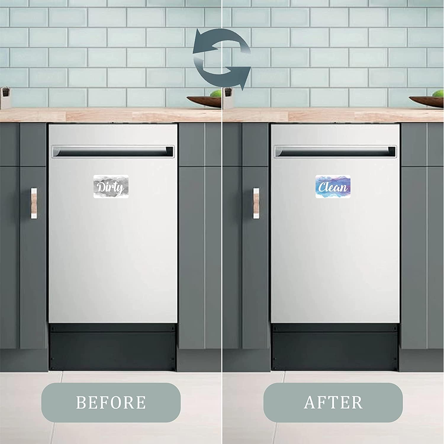 KYONANO Clean Dirty Dishwasher Magnet, Use in Any Kitchen or Laundry Room, Attractive Design, Included Double, Sided Adhesive for Non, Magnetic Dishwashers, Laundries, or Washing Machines image number 6