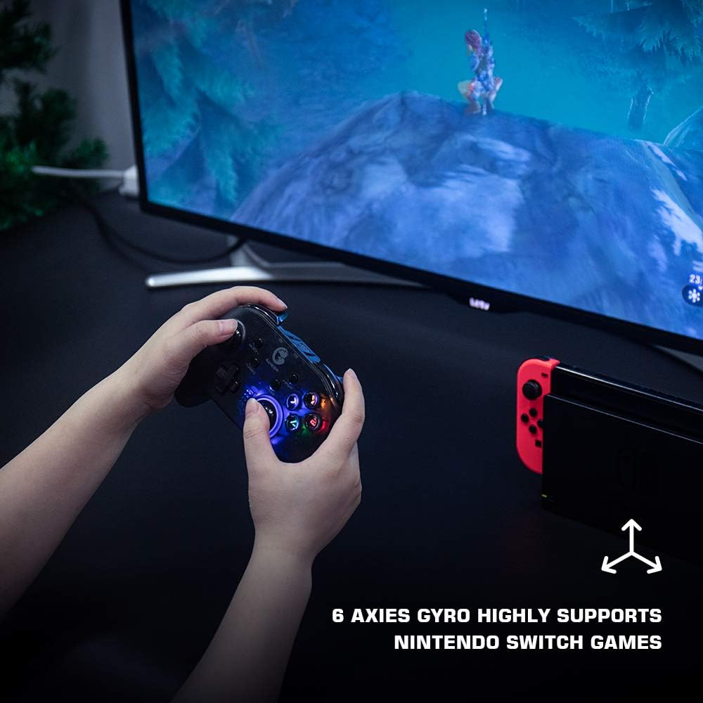 Gamesir T4 Pro Wireless Bluetooth Controller for Nintendo Switch, Switch Pro Controller with LED Backlight, Turbo Gamepad Joystick with Dual Motor, Programmable Game Controller for Iphone/Android/Pc image number 1