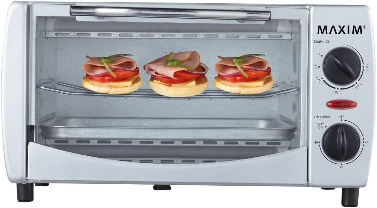 Maxim 1000W Kitchen Pro Mini Oven, Silver, 9 Liter Capacity