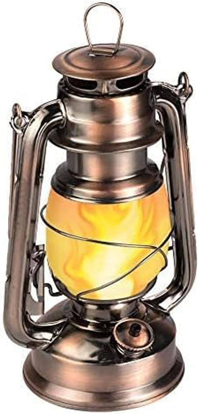 Flame Light Vintage Lantern Antiqued Copper Flickering Lantern 2 Modelsfull White and Flame Effect with Battery Operated Decorative Hanging Lanterns image number 4