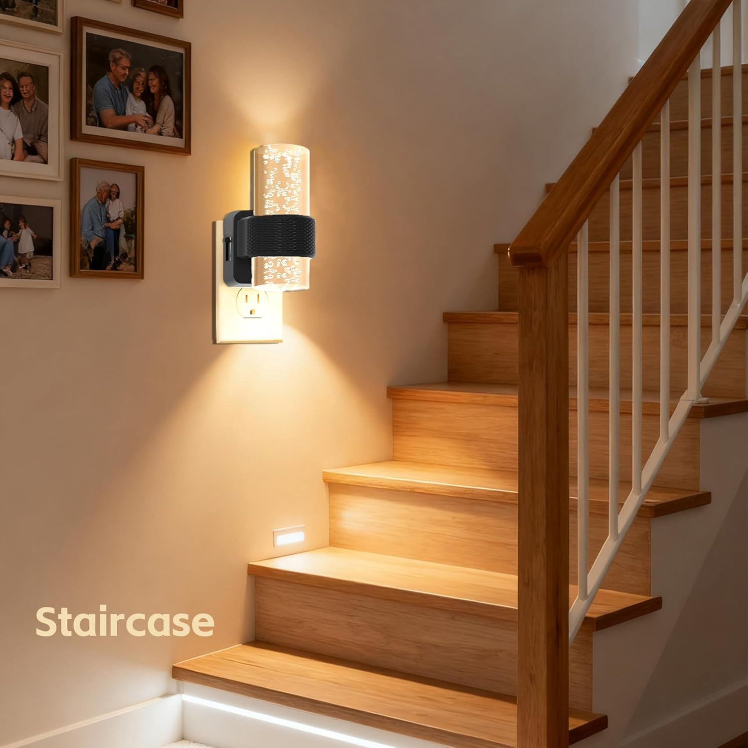 2 Pack Dimmable Night Lights with Auto Dusk-To-Dawn Sensor, 3000K Soft Warm LED Plug-In, 0-100LM Adjustable Brightness, Eye-Friendly for Bedroom, Hallway, Kitchen, and Stairs, AU Plug image number 1