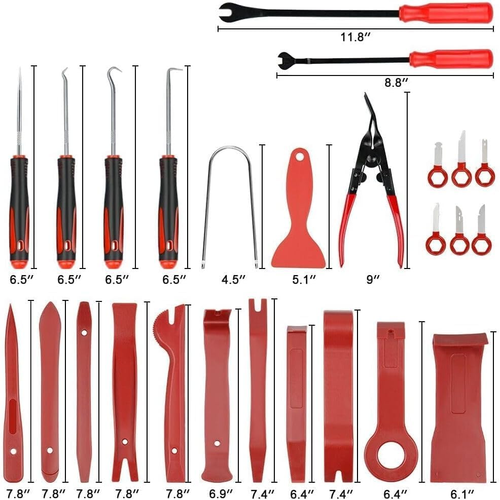 Car Trim Removal Tool Kit, Panel Door Pry Dash Interior Clip Set, Plastic Door Stereo Trim Removal Tool, Auto Clip Pliers Removal Tools for Dash, Radio, Door, Terminal Interior Accessories image number 3