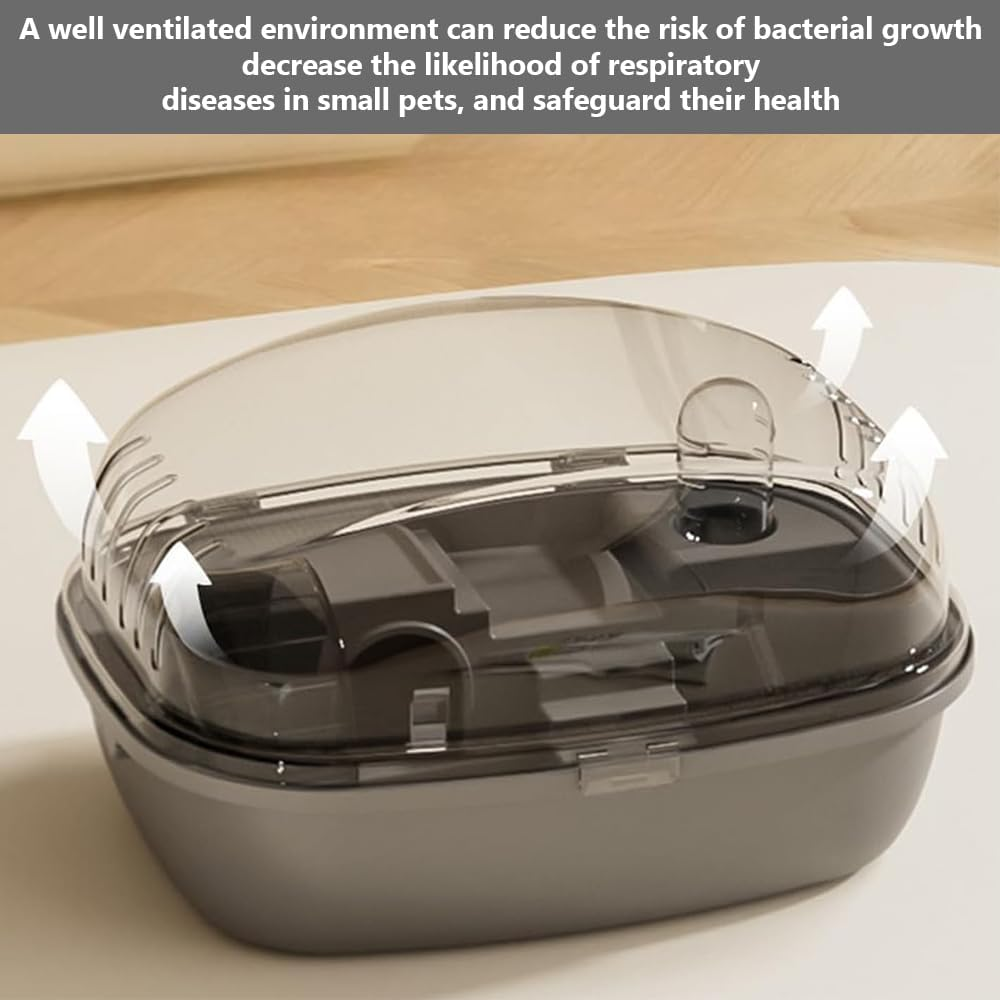 Panoramic Hamster Cage, Fully Equipped Mouse Basket Kit, Easy Clean Cricetinae Coop, Removable and Washable, for Dwarf & Syrian Rat (Starlight Gray) image number 5