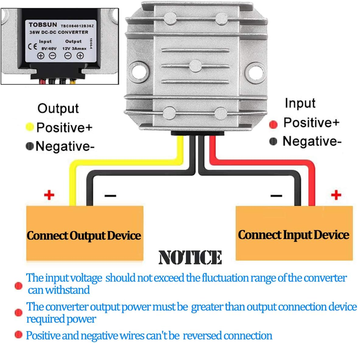 Golf CART Voltage Reducer Automatic Buck Boost Converter DC 8V-40V to 12V 3A 36W Step down up Regulator Waterproof Module Transformer image number 6