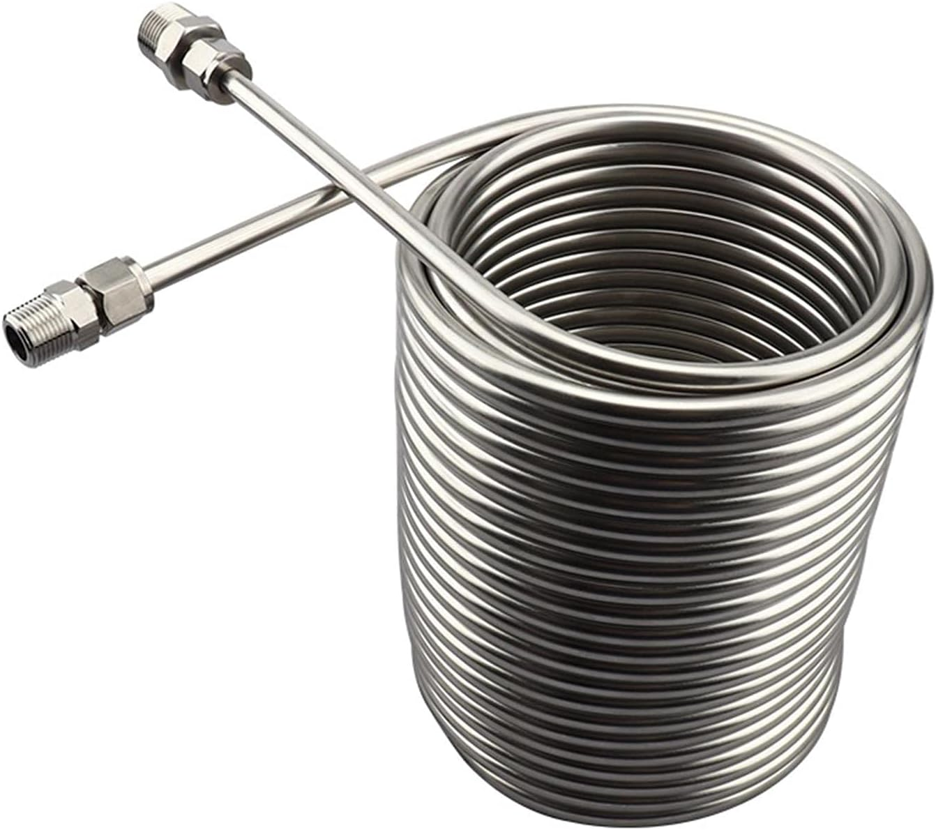 Wort Chiller, Stainless Steel Heat Exchangers Coil, Immersion Wort Chiller, 1/2" & 3/8 "Port & Spiral Tube, Beer/Wine Cooler for Homebrew image number 2