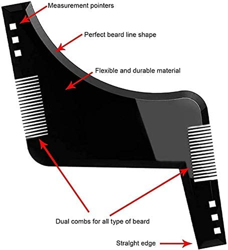 Ashintar Beard Shaper,Beard Shaping Tool Template,Double-Sided Beard Comb Facial Hair Trimmer for Men image number 2