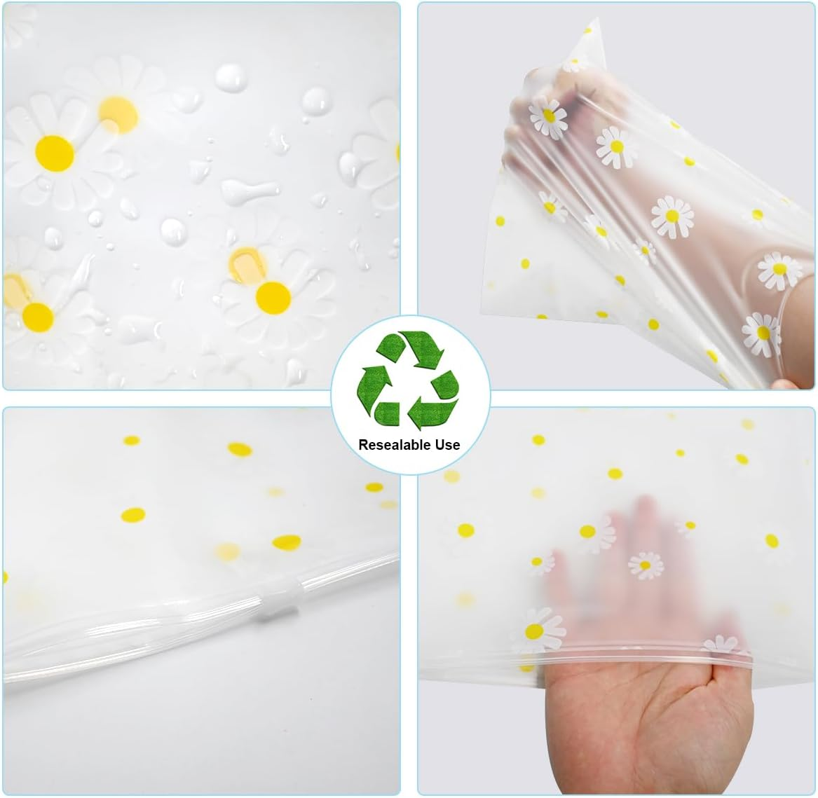 30PCS Travel Storage Bags for Clothes, Clear Reusable Bags Plastic Ziplock Bags, Waterproof Resealable Clothing Zipper Bags Luggage Organizer Pouch for Clothes, Towels, Shoes, Cosmetics (5 Size) image number 3