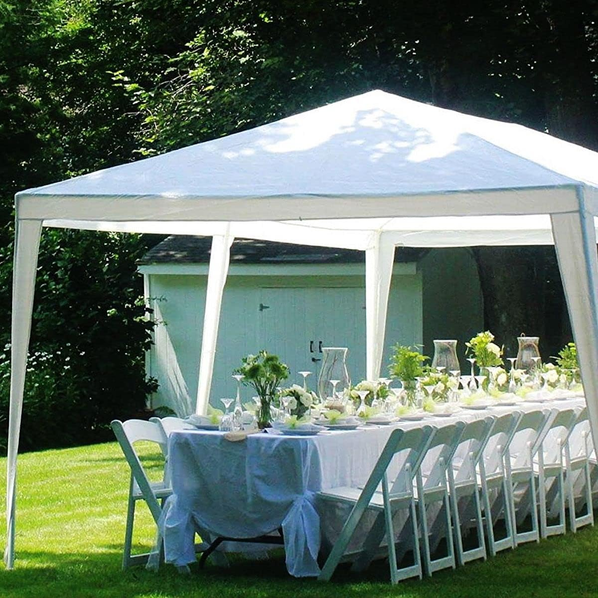 OGL 3X9M Outdoor Gazebo Canopy Camping Party Wedding Tent Garden Waterproof Marquee W/7 Removable Walls image number 3
