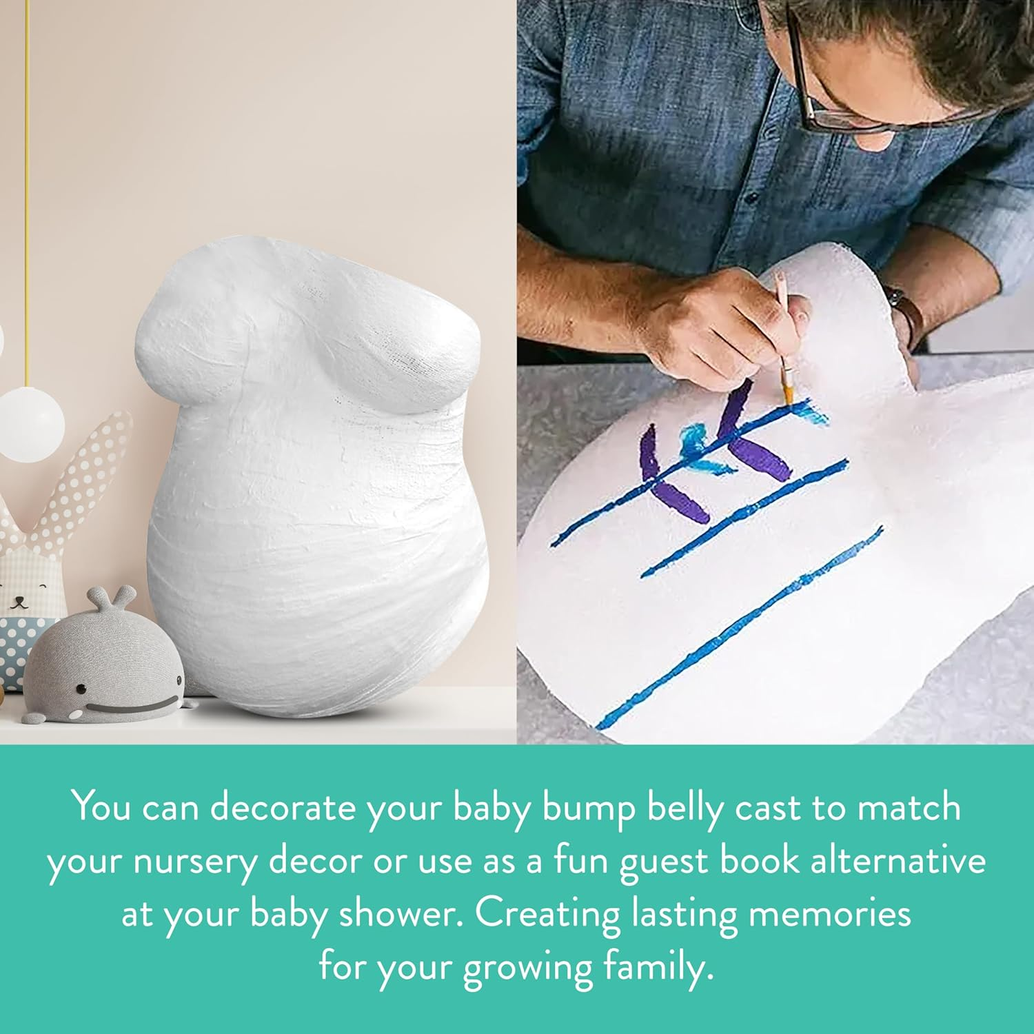 Kate & Milo Belly Casting Kit, Pregnancy Keepsake Making Kit, Easy to Make DIY Plaster Cast Baby Bump Keepsake, Expecting Moms image number 1