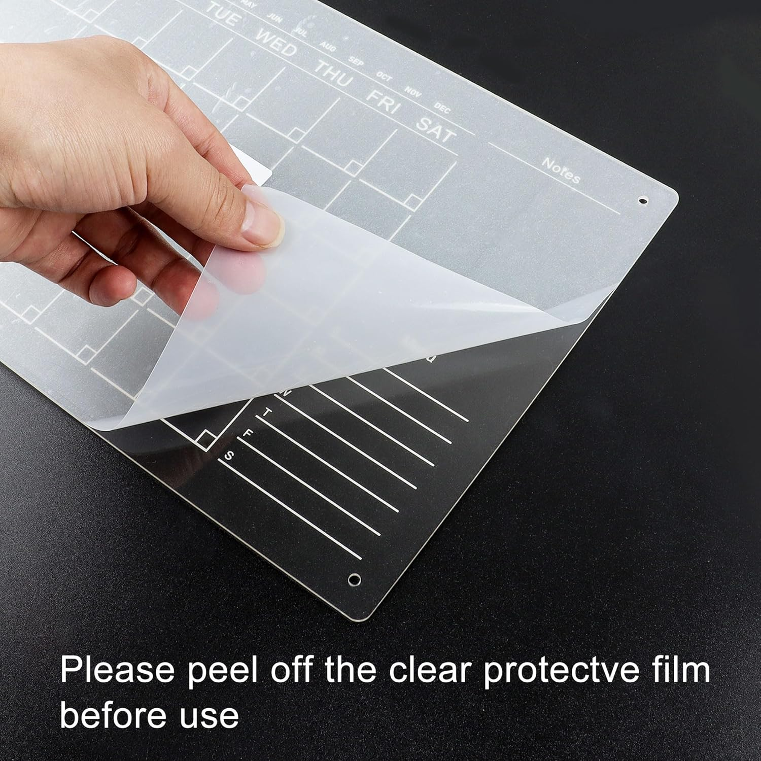 TECDW 1-Pack Magnetic Fridge Calendar 30X24Cm,Acrylic Calendar Monthly Planner with 6 Wet Erase Markers,Magnetic Fridge Planner for Home,Office,Kitchen image number 1