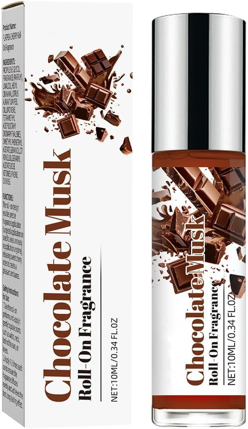 Chocolate Musk Unisex Roll-On Perfume Oil, 10Ml Long Lasting Gourmand Fragrance, Alcohol-Free, Vegan Friendly, Portable Rollerball for Men & Women-Rzxs0170 (Chocolate Scented)