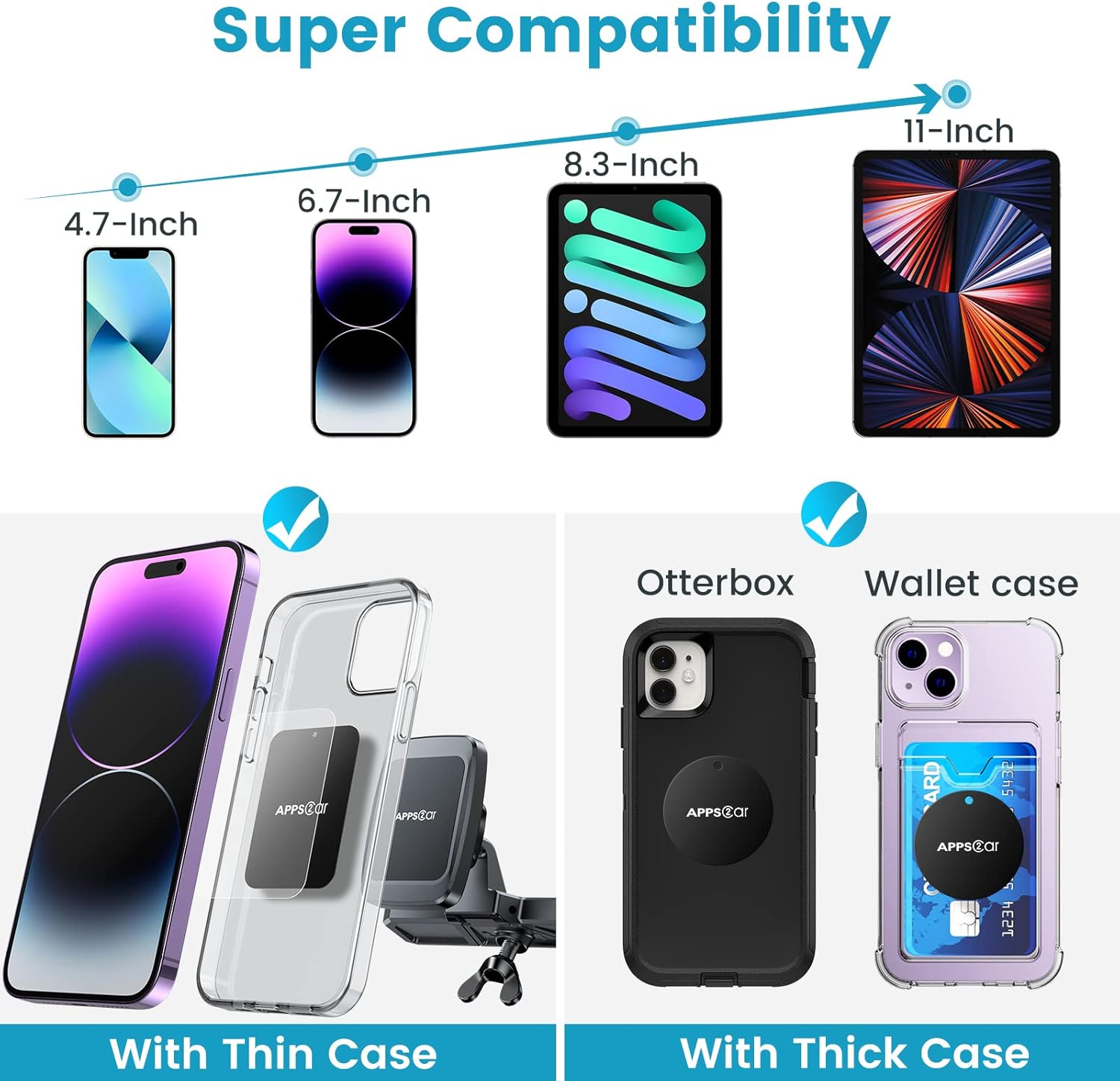 Apps2Car Magnetic Mobile Phone Holder for Car with CD Slot, Magnetic Car Mobile Stand, Universally Compatible with Iphone11/11Pro/Xs MAX/XR/XS/X, Galaxy S10/S10+/S9 and More image number 2