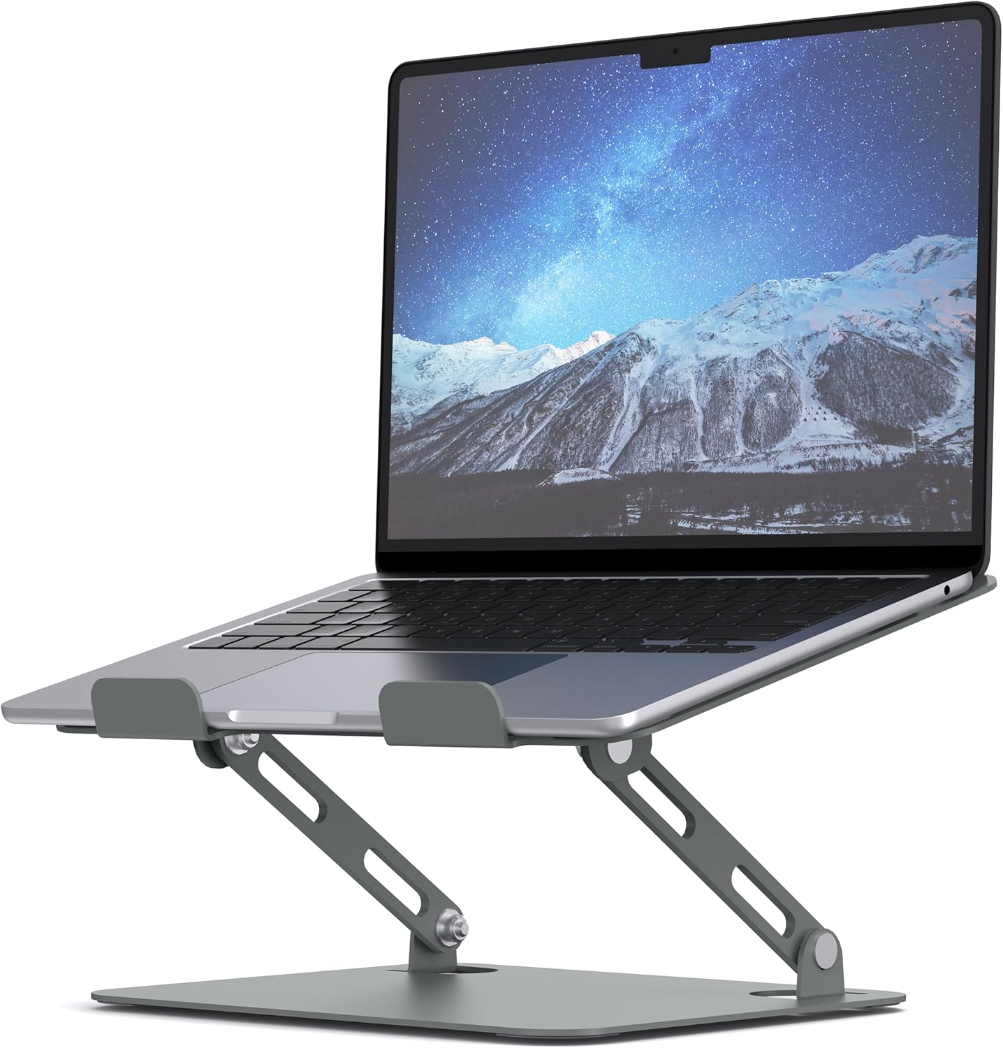 SOUNDANCE Laptop Stand for Desk with Stable Heavy Base, Adjustable Height Multi-Angle, Ergonomic Metal Riser Holder, Foldable Mount Elevator, Compatible with 10 to 15.6 Inches PC Computer, Black